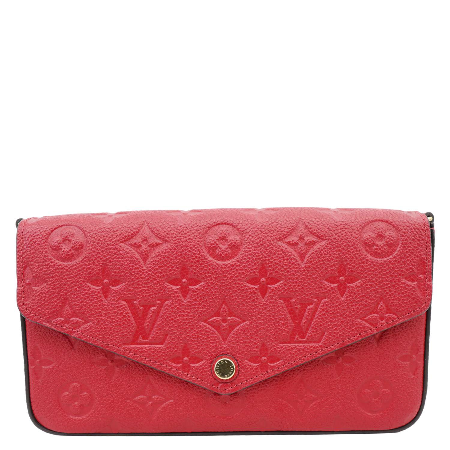 LOUIS VUITTON Felicie Pochette Monogram Empreinte Crossbody Bag Red - Image 4