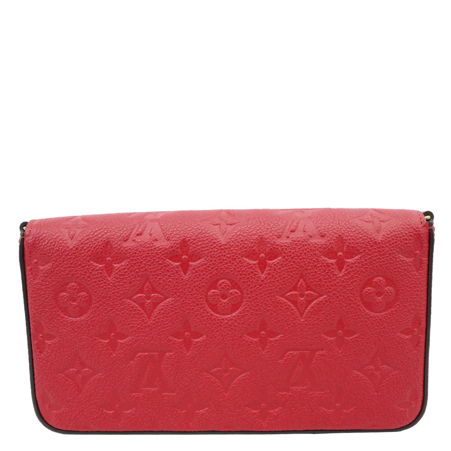 LOUIS VUITTON Felicie Pochette Monogram Empreinte Crossbody Bag Red - Image 5