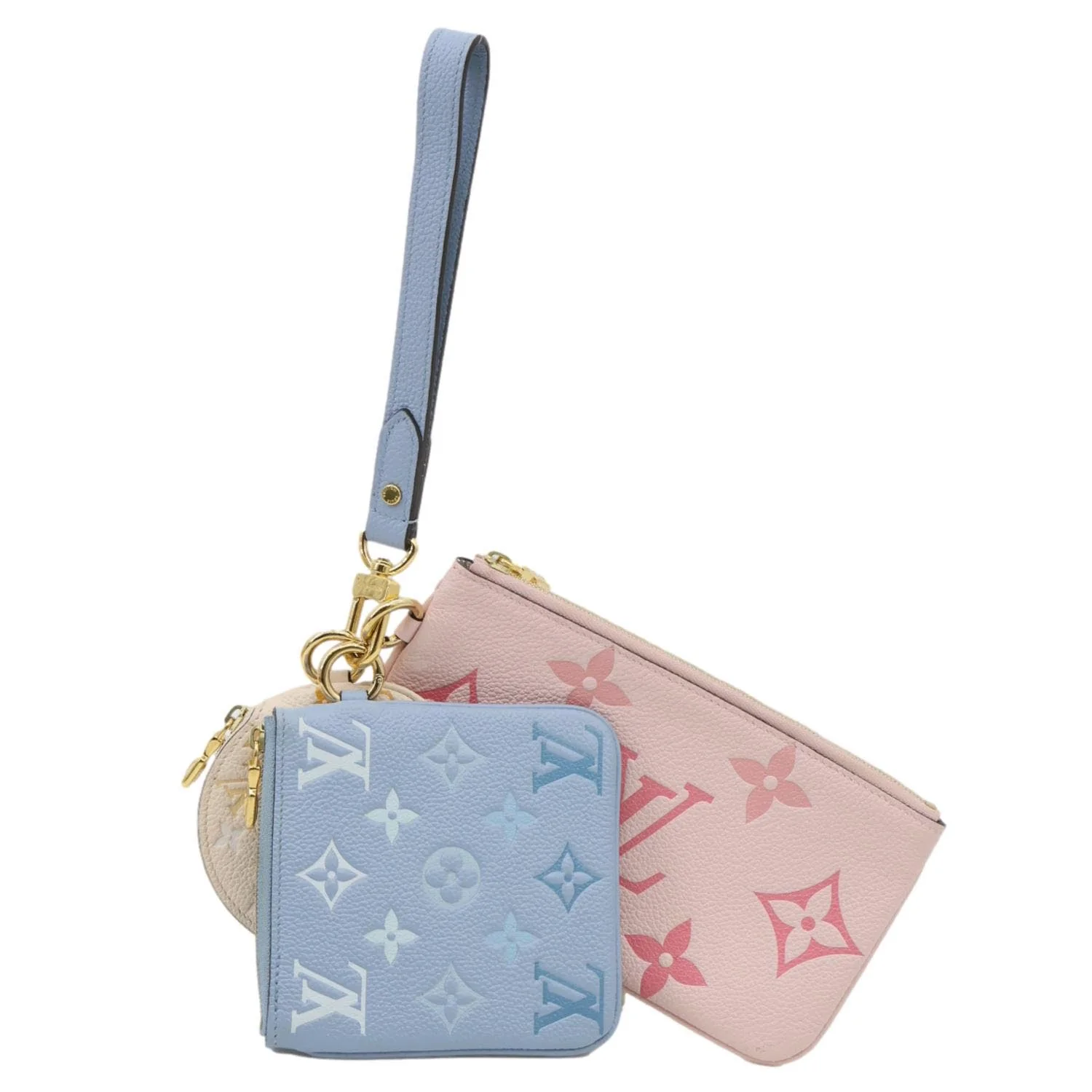 LOUIS VUITTON Trio By The Pool Giant Monogram Empreinte Leather Pouch Pink - Image 4