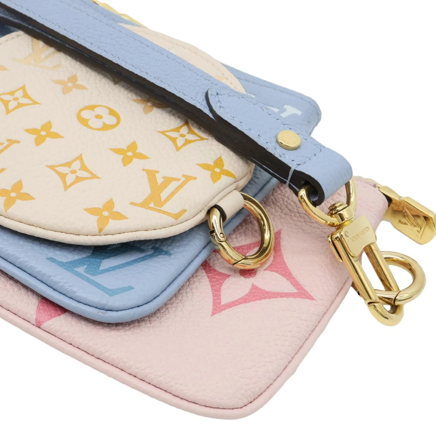 LOUIS VUITTON Trio By The Pool Giant Monogram Empreinte Leather Pouch Pink - Image 8