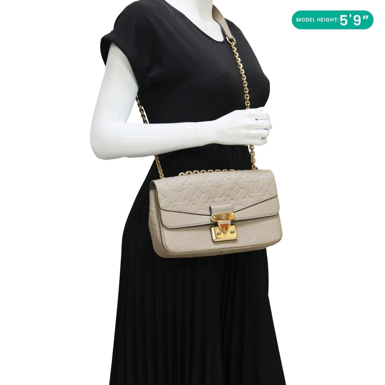LOUIS VUITTON Marceau Monogram Empreinte Leather Shoulder Bag Beige - Image 2