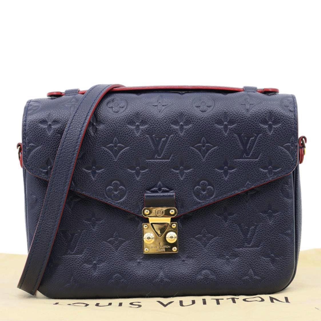 LOUIS VUITTON Metis Pochette Empreinte Leather Crossbody Bag Navy Blue - Image 3