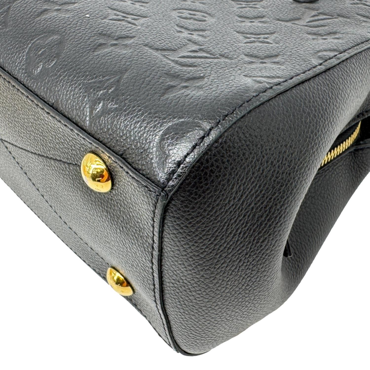 LOUIS VUITTON Montaigne BB Monogram Empreinte Leather Satchel Crossbody Bag Black - Image 8