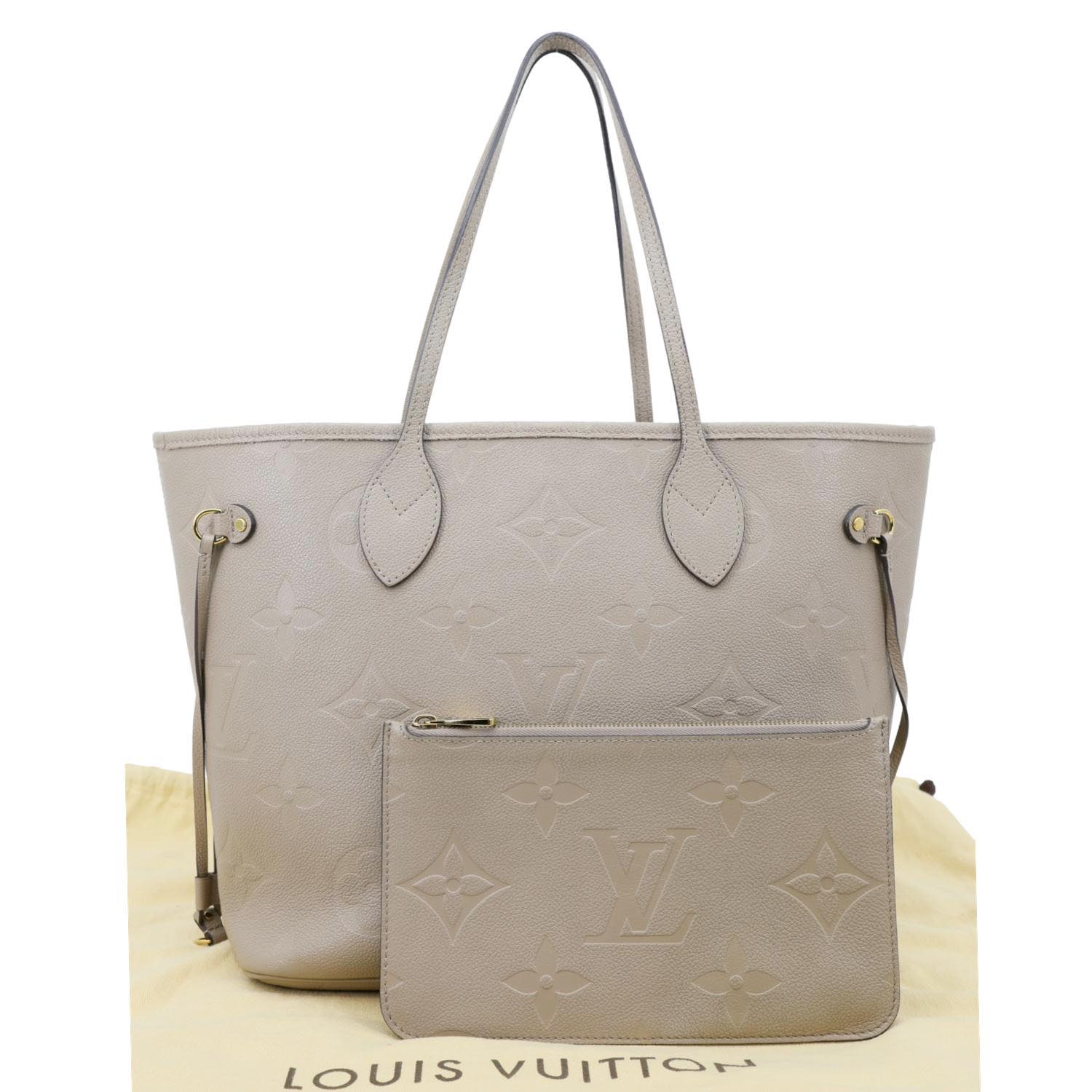 LOUIS VUITTON Neverfull MM Empreinte Leather Tote Shoulder Bag Tourterelle - Image 3