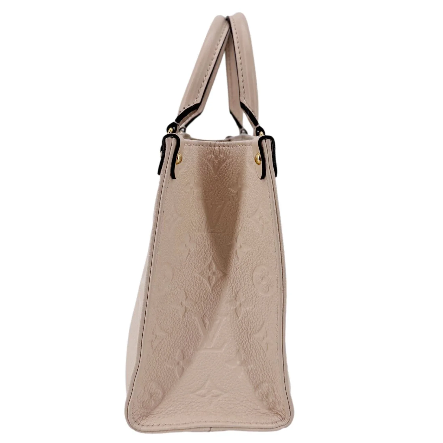 LOUIS VUITTON Onthego PM Giant Monogram Empreinte Leather Satchel Bag Cream - Image 6