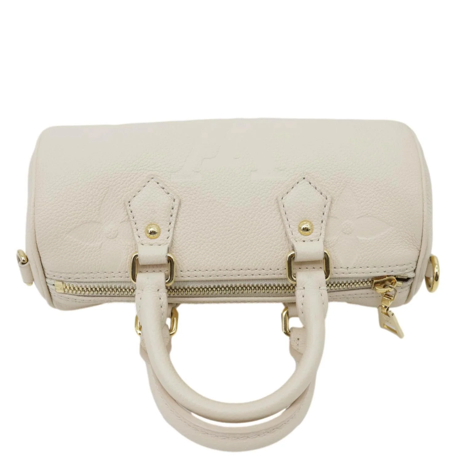 LOUIS VUITTON Papillon BB Monogram Empreinte Leather Shoulder Bag Off White - Image 5
