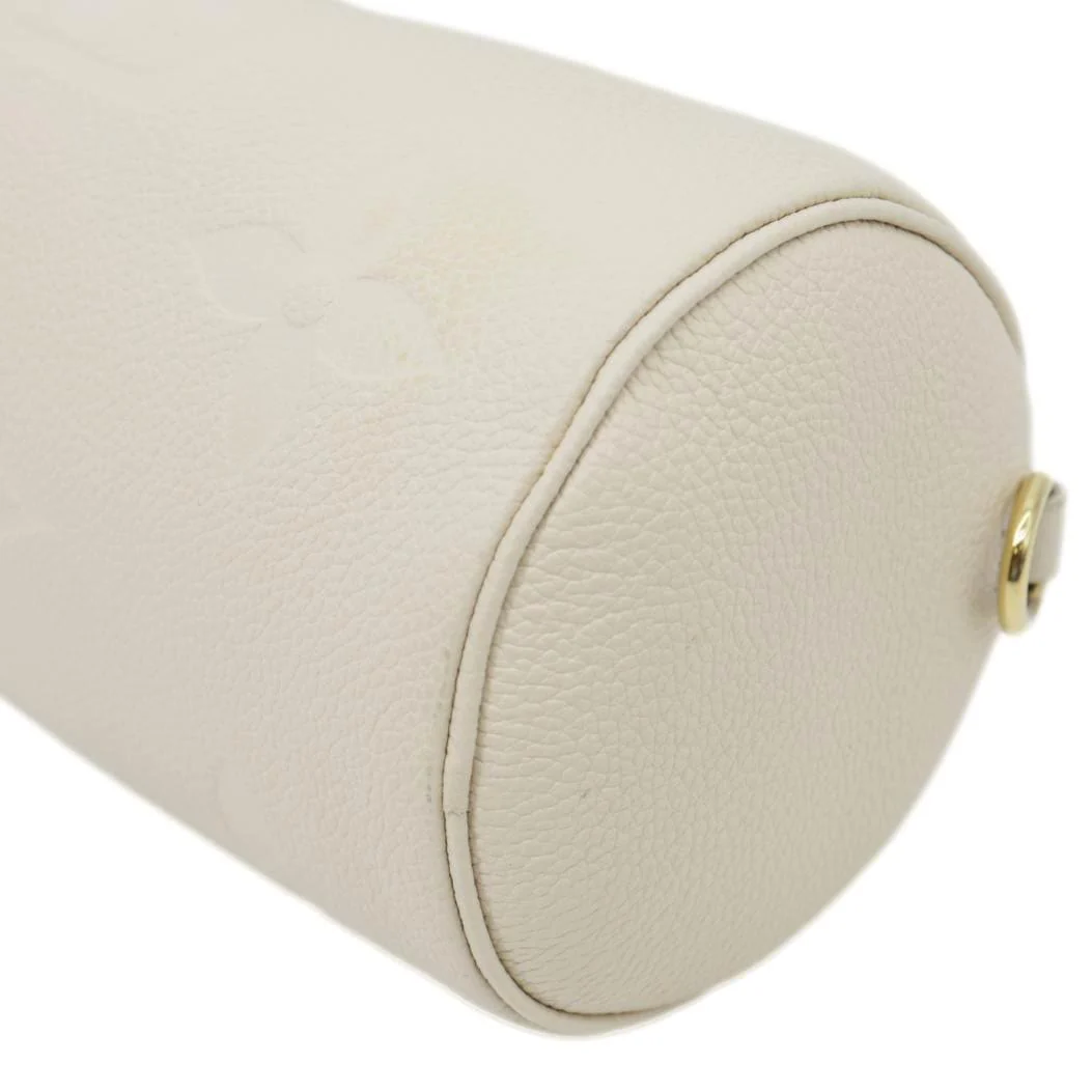 LOUIS VUITTON Papillon BB Monogram Empreinte Leather Shoulder Bag Off White - Image 8