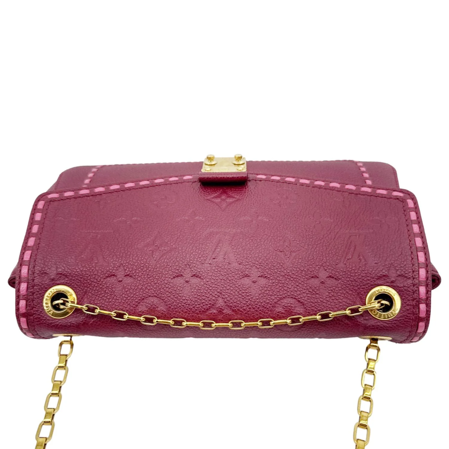LOUIS VUITTON Saint Germain PM Monogram Empreinte Leather Shoulder Bag Burgundy - Image 4