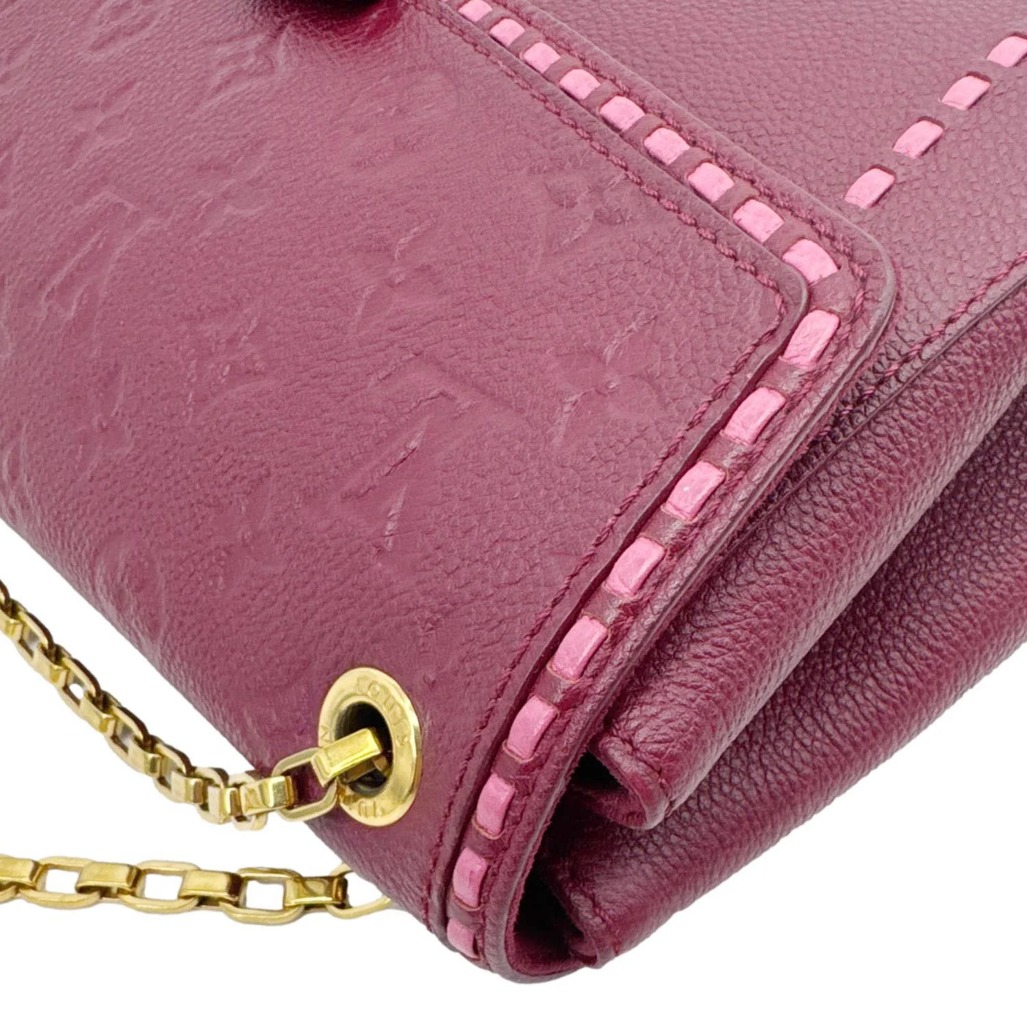 LOUIS VUITTON Saint Germain PM Monogram Empreinte Leather Shoulder Bag Burgundy - Image 5