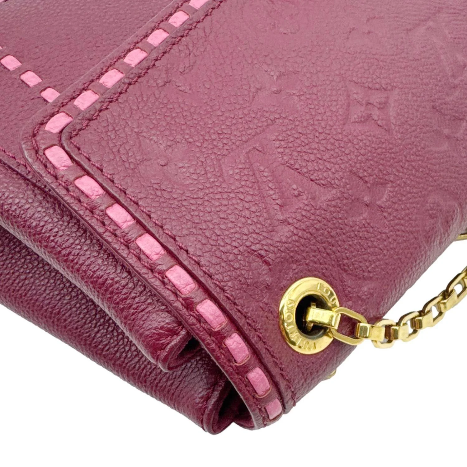 LOUIS VUITTON Saint Germain PM Monogram Empreinte Leather Shoulder Bag Burgundy - Image 6