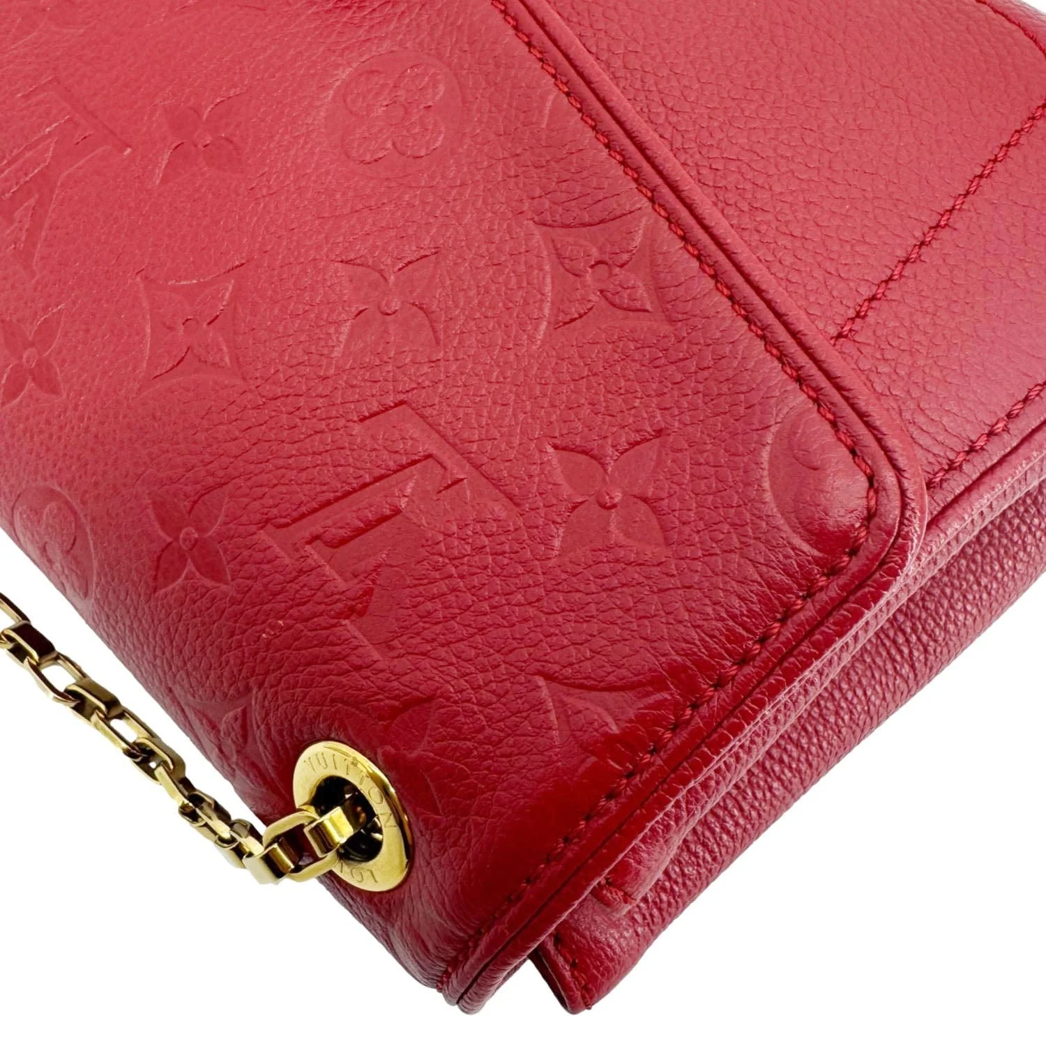 LOUIS VUITTON Saint Germain PM Monogram Empreinte Leather Shoulder Bag Red - Image 7