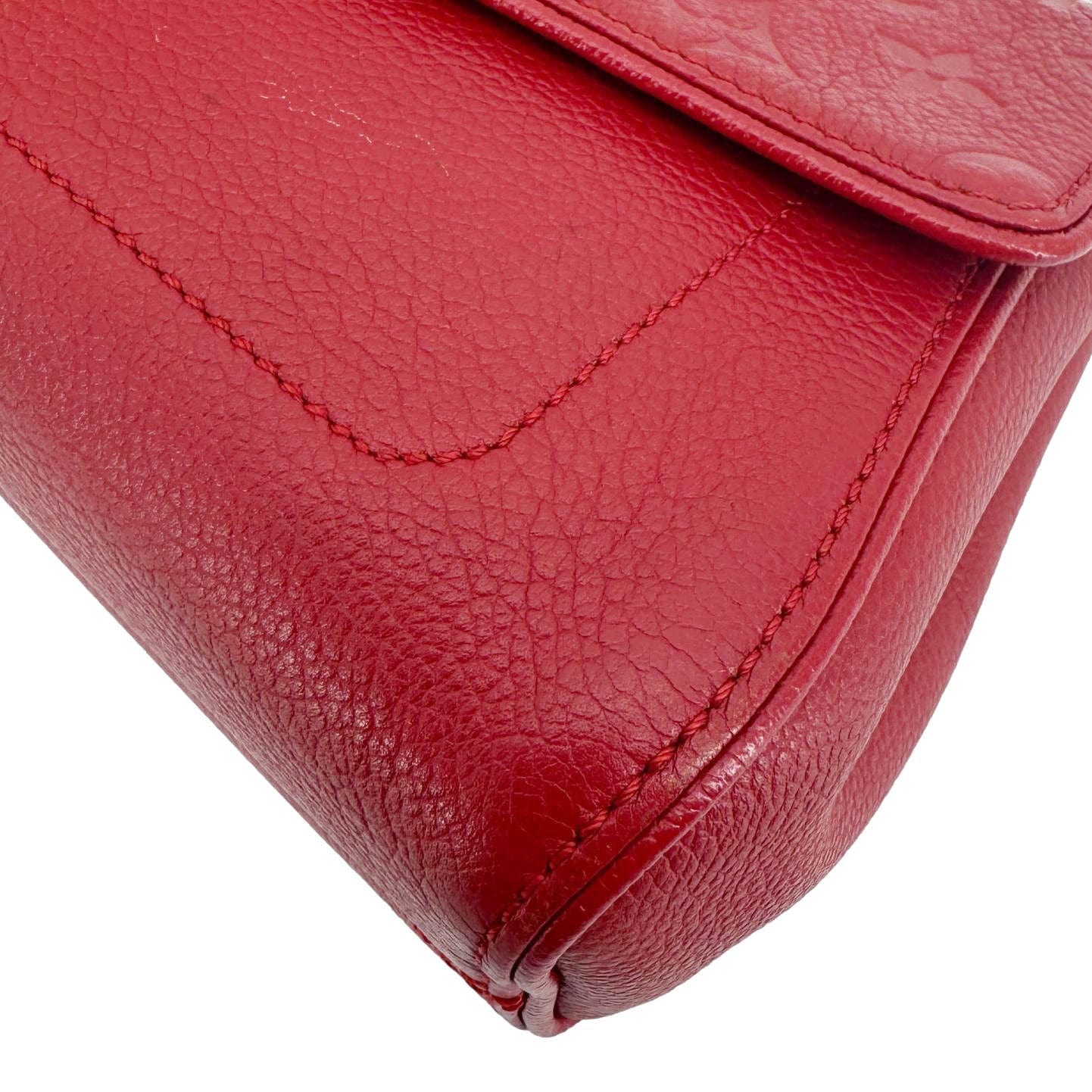 LOUIS VUITTON Saint Germain PM Monogram Empreinte Leather Shoulder Bag Red - Image 9