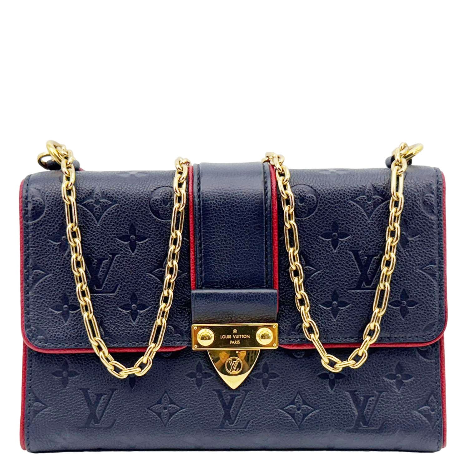 LOUIS VUITTON Saint Sulpice PM Empreinte Leather Crossbody Bag Navy Blue - Image 4