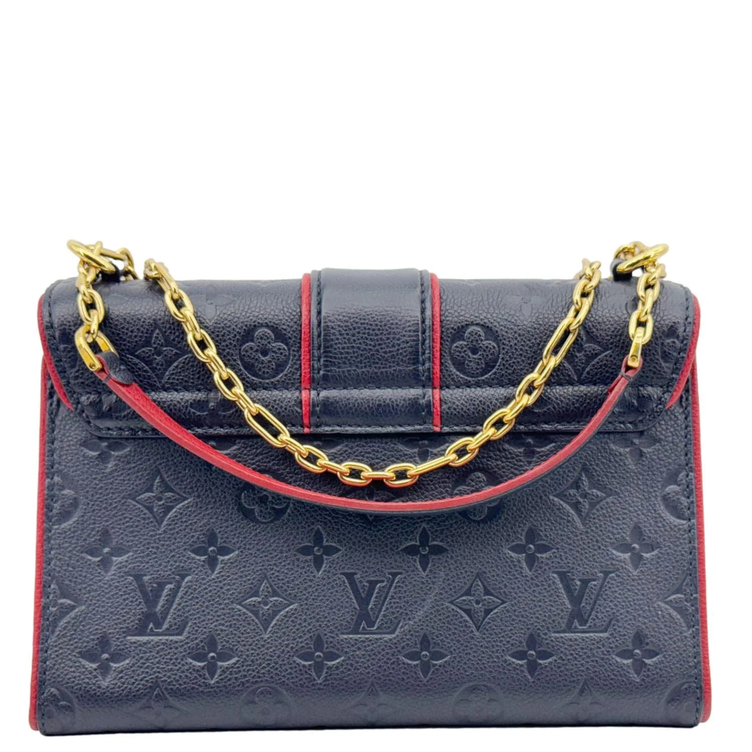 LOUIS VUITTON Saint Sulpice PM Empreinte Leather Crossbody Bag Navy Blue - Image 5