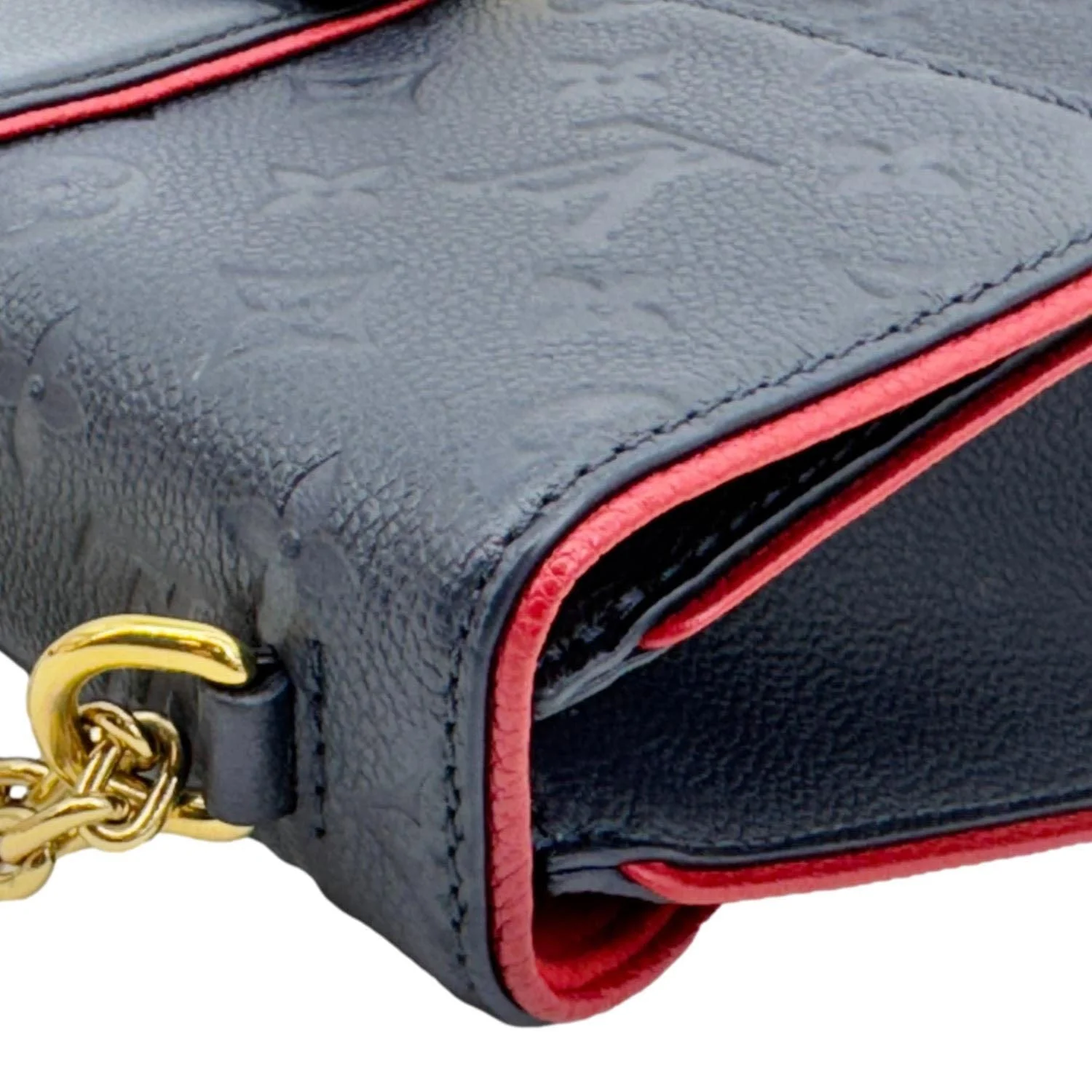 LOUIS VUITTON Saint Sulpice PM Empreinte Leather Crossbody Bag Navy Blue - Image 8