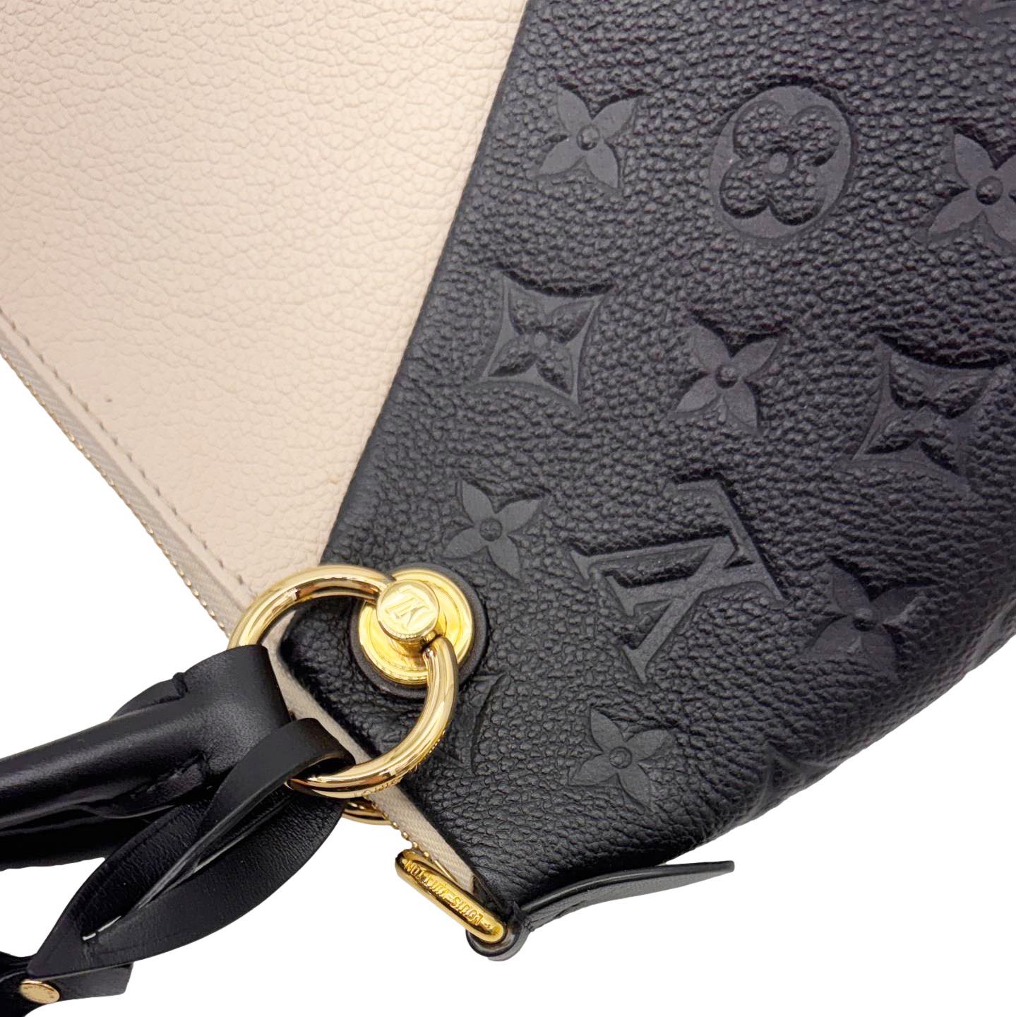 LOUIS VUITTON V BB Monogram Empreinte Satchel Bag Black - Image 7