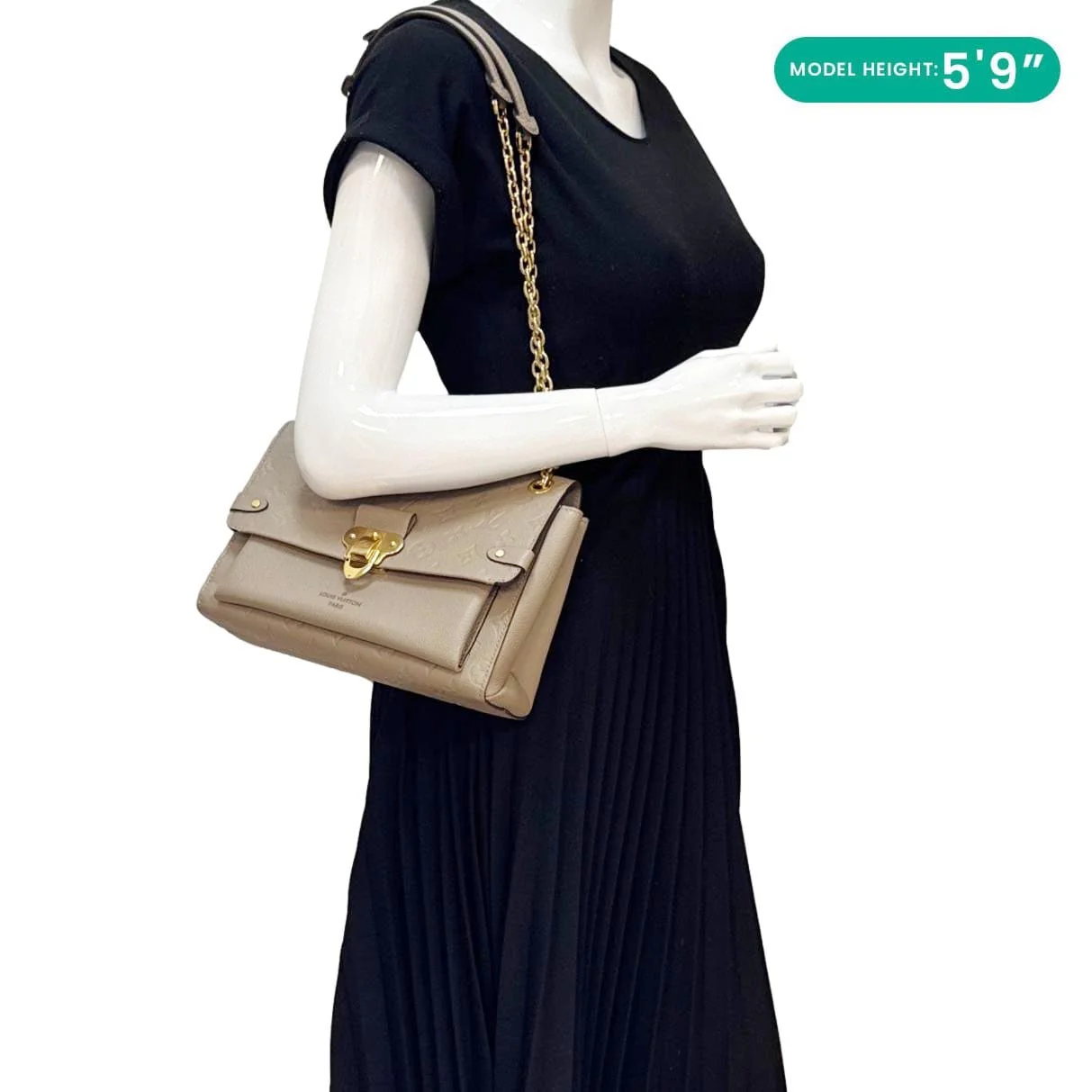 LOUIS VUITTON Vavin PM Monogram Empreinte Leather Shoulder Bag Beige - Image 2