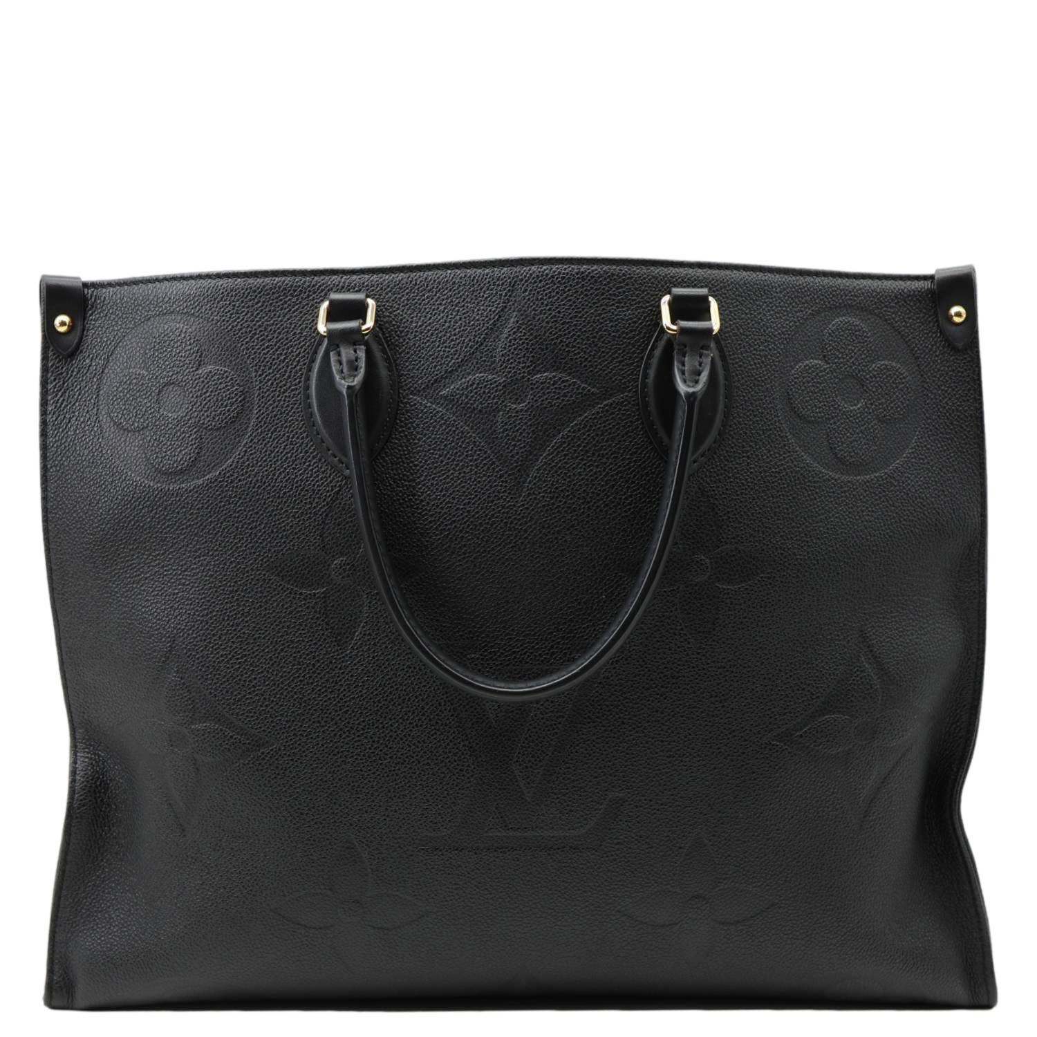 LOUIS VUITTON Onthego GM Monogram Empreinte Leather Tote Bag Black - Image 4