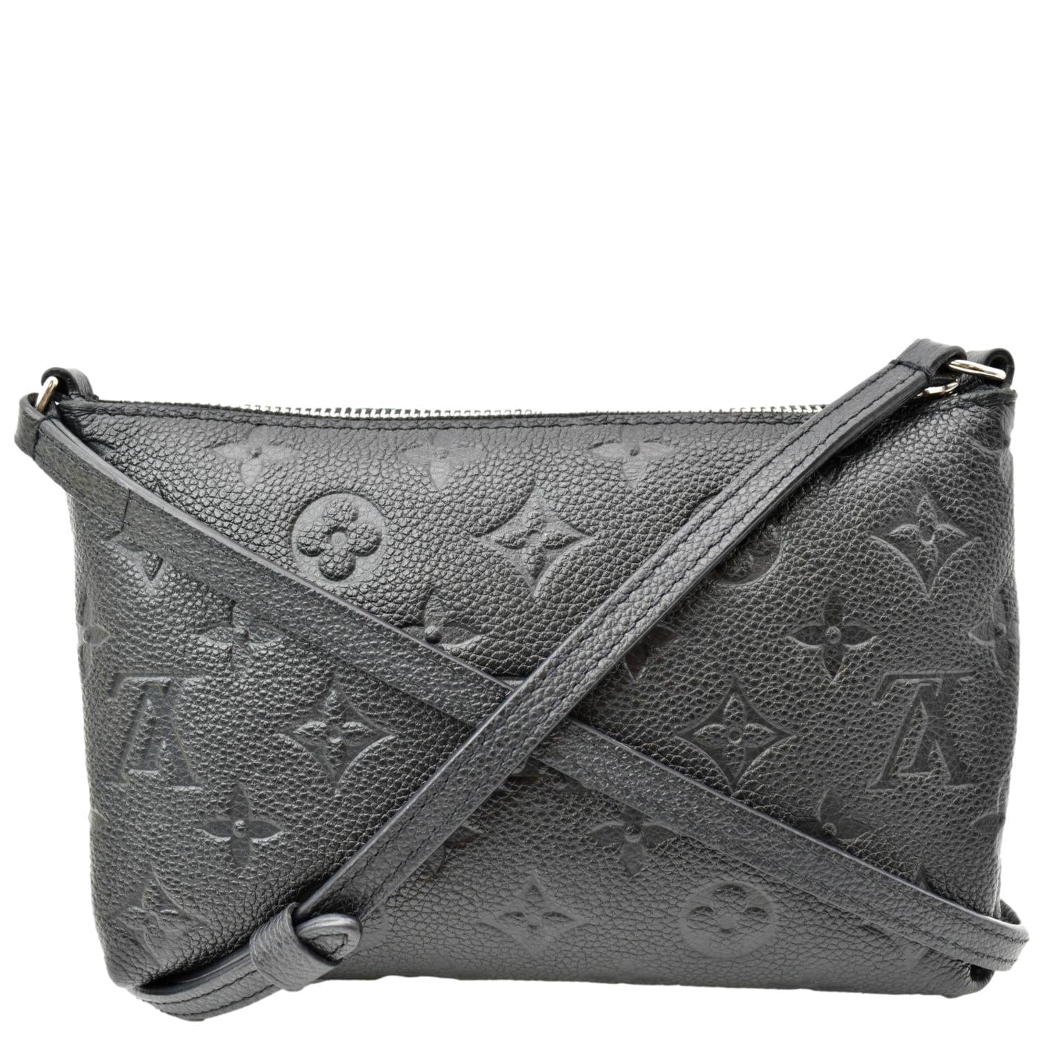 LOUIS VUITTON Pallas Monogram Empreinte Clutch Crossbody Bag Black - Image 3