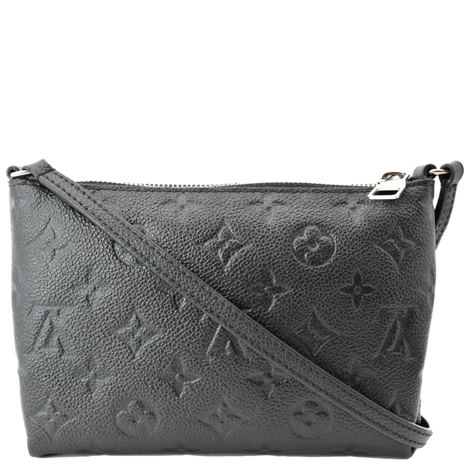 LOUIS VUITTON Pallas Monogram Empreinte Clutch Crossbody Bag Black - Image 3