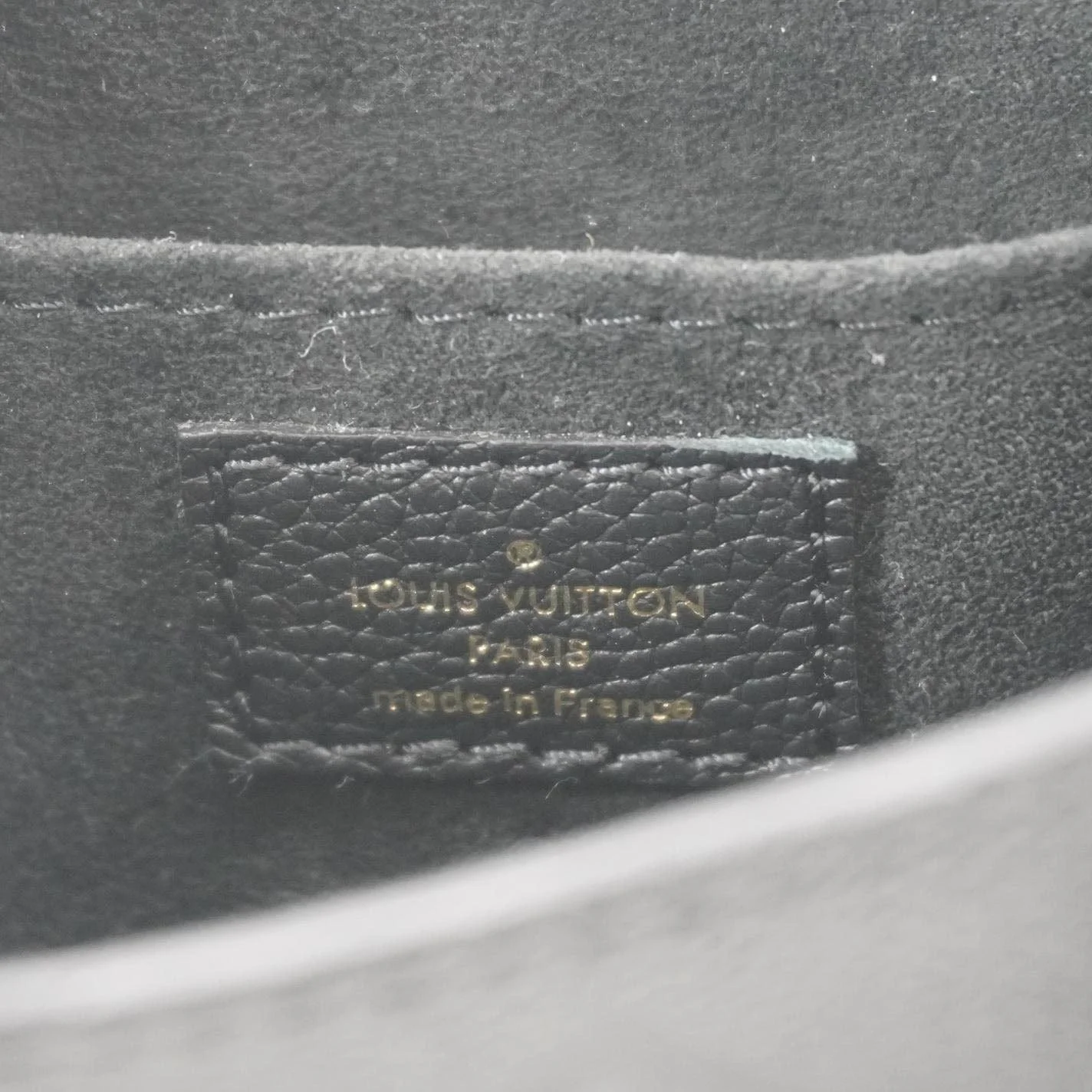 LOUIS VUITTON Petit Sac Plat Monogram Empreinte Leather Shoulder Bag Black - Image 15