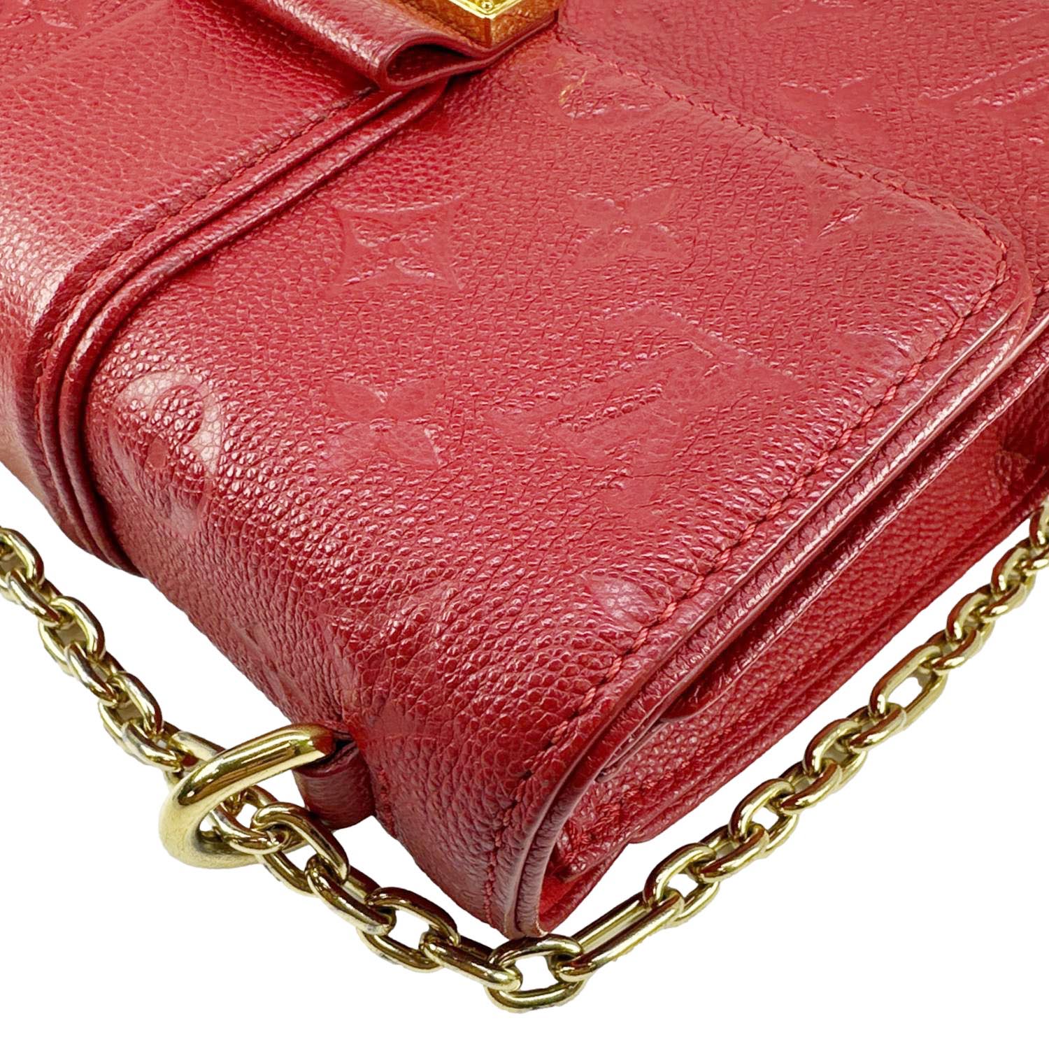 LOUIS VUITTONSaint Sulpice BB Monogram Empreinte Leather Shoulder Bag Red - Image 6