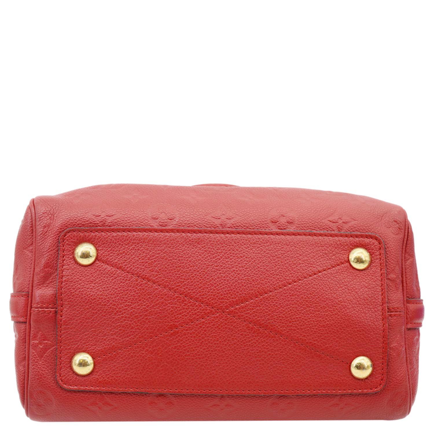 LOUIS VUITTON Speedy 25 Bandouliere Monogram Empreinte Crossbody Bag Red - Image 11