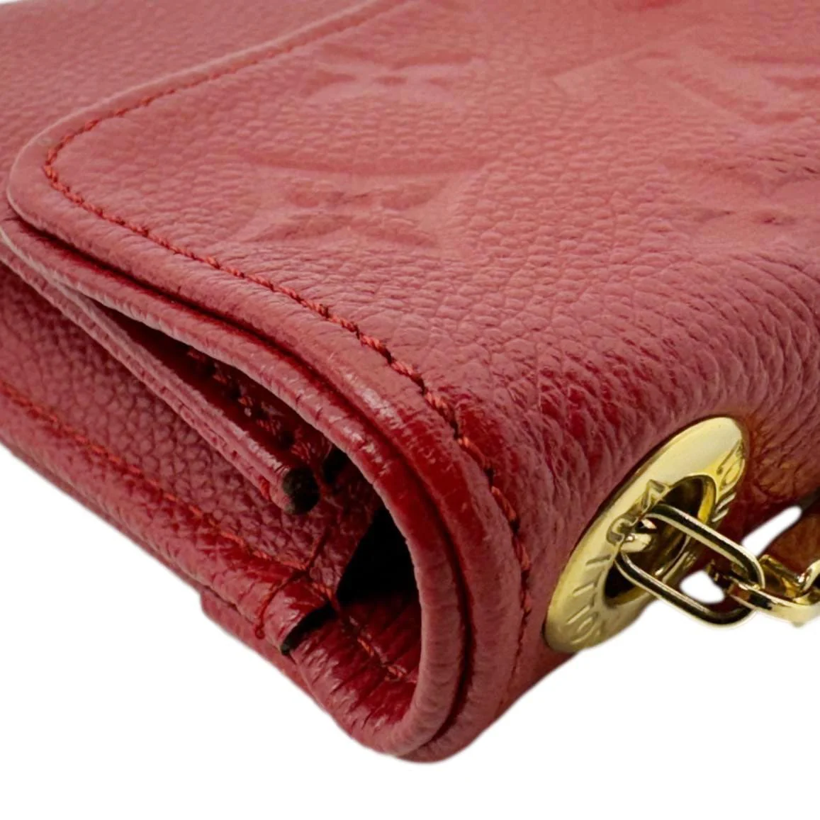 LOUIS VUITTON St Germain Pochette Empreinte Leather Shoulder Bag Red - Image 7