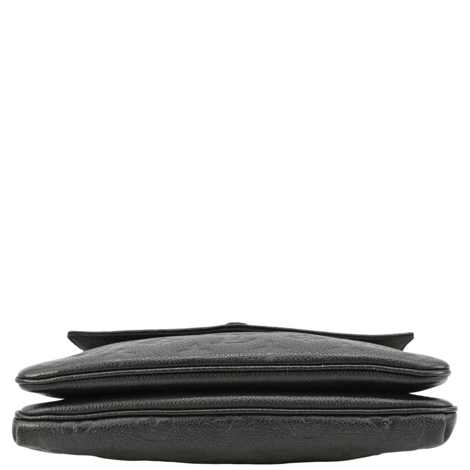 LOUIS VUITTON Twice Pochette Monogram Empreinte Crossbody Bag Black - Image 9