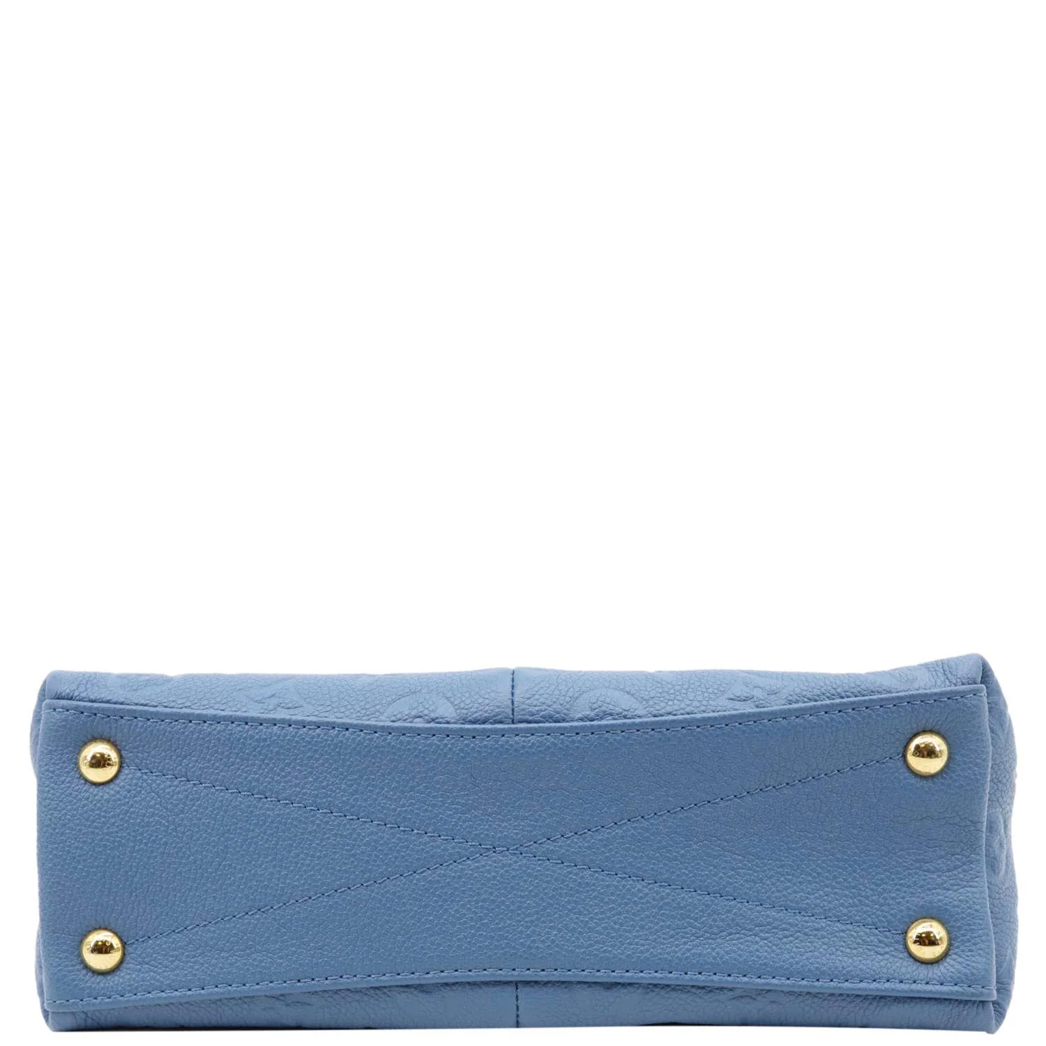 LOUIS VUITTON V BB Monogram Empreinte Tote Shoulder Bag Blue - Image 10