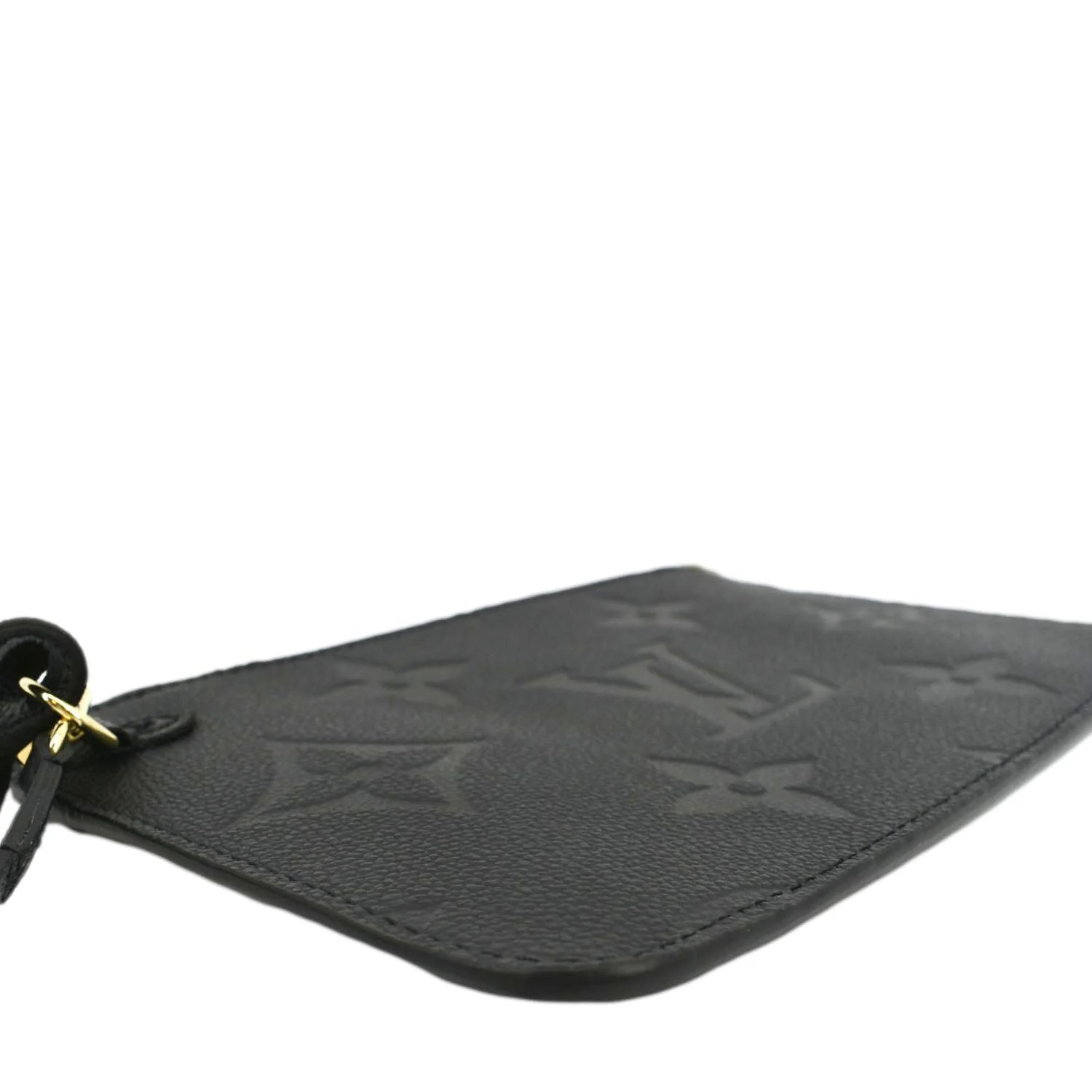 LOUIS VUITTON Neverfull Empreinte Monogram Pochette Wristlet Pouch Black - Image 9