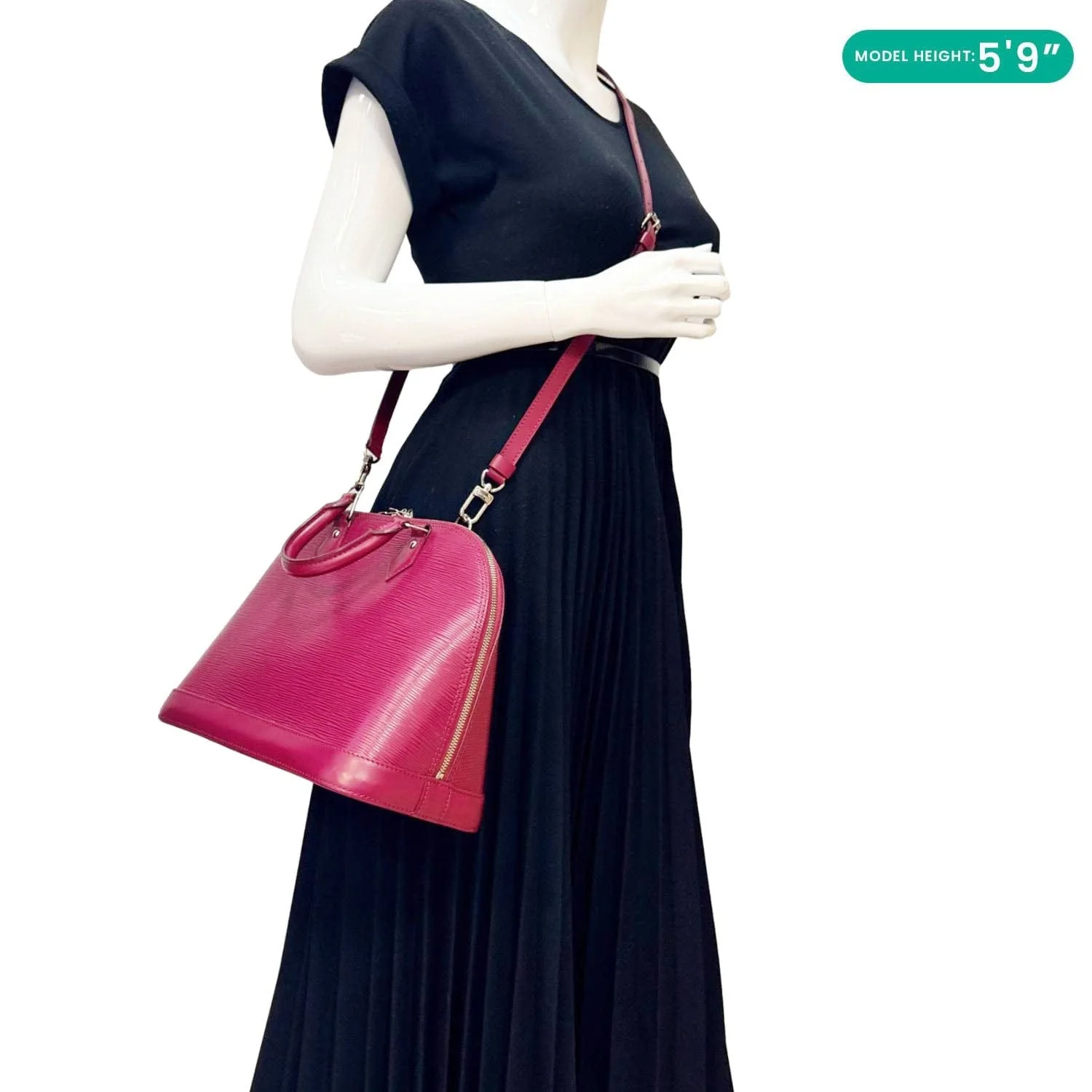 LOUIS VUITTON Alma PM Epi Leather Satchel Bag Burgundy - Image 2