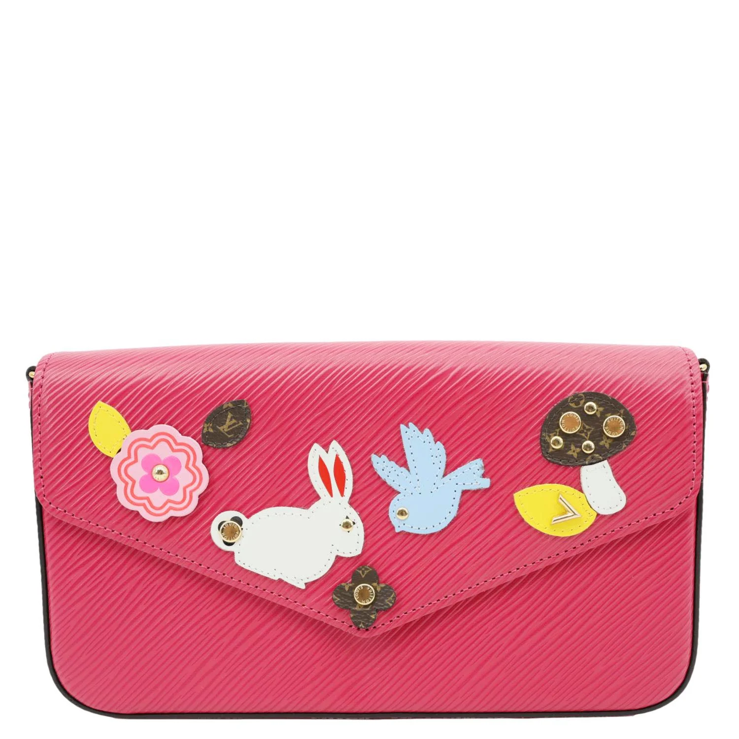 LOUIS VUITTON Felicie Pochette Easter Bunny Epi Leather Crossbody Bag Pink - Image 4