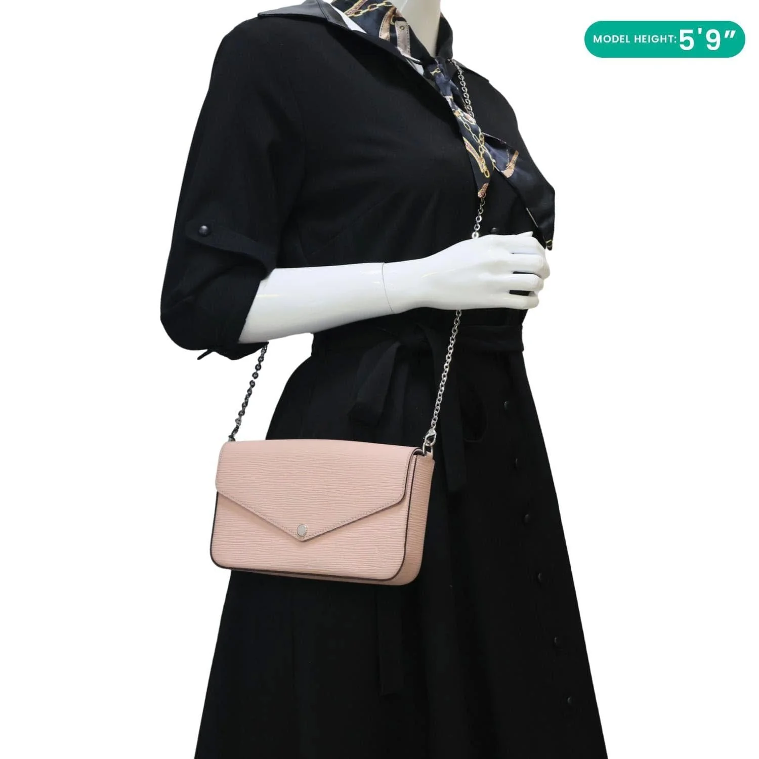 LOUIS VUITTON Felicie Pochette Epi Leather Crossbody Bag Pink - Image 2