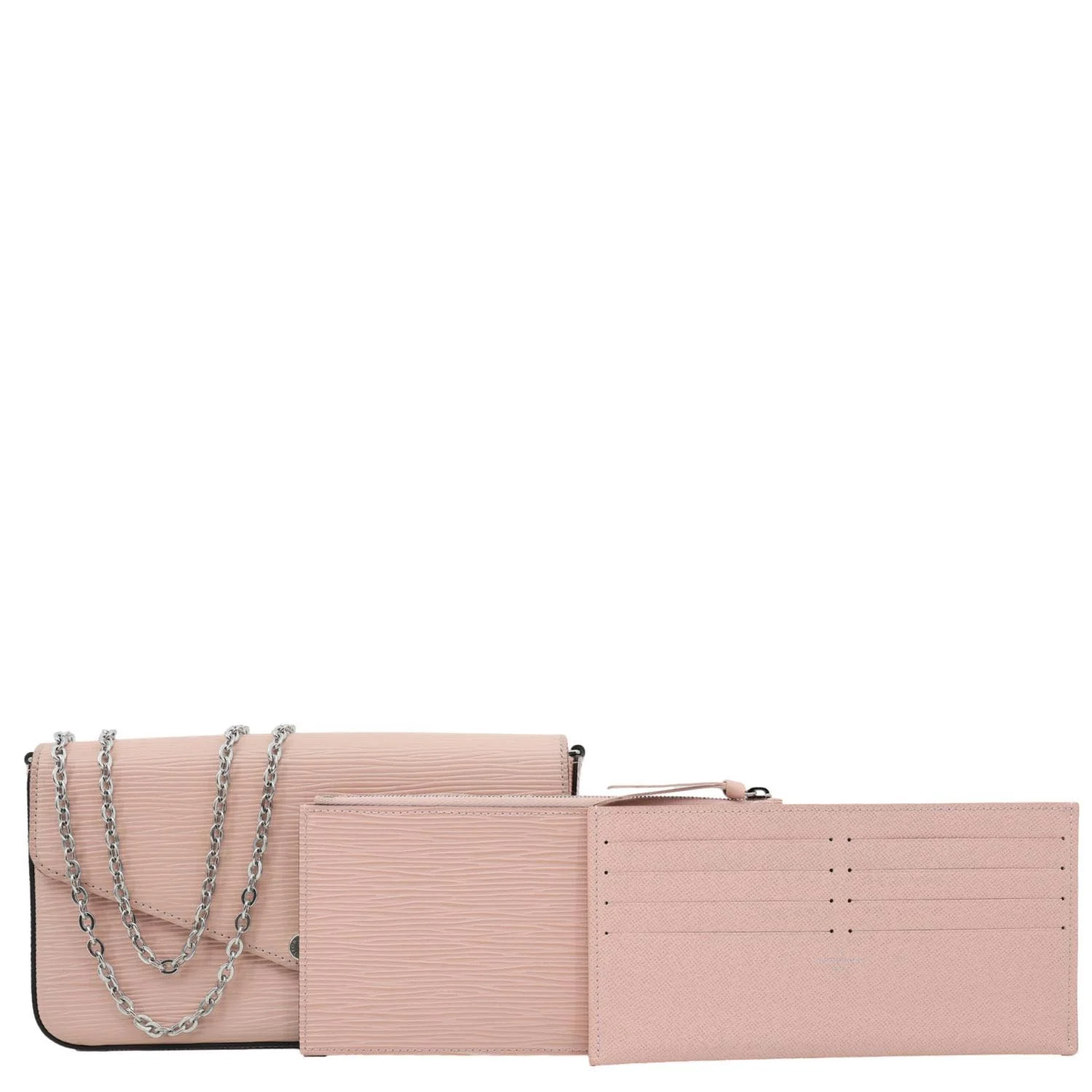 LOUIS VUITTON Felicie Pochette Epi Leather Crossbody Bag Pink - Image 3
