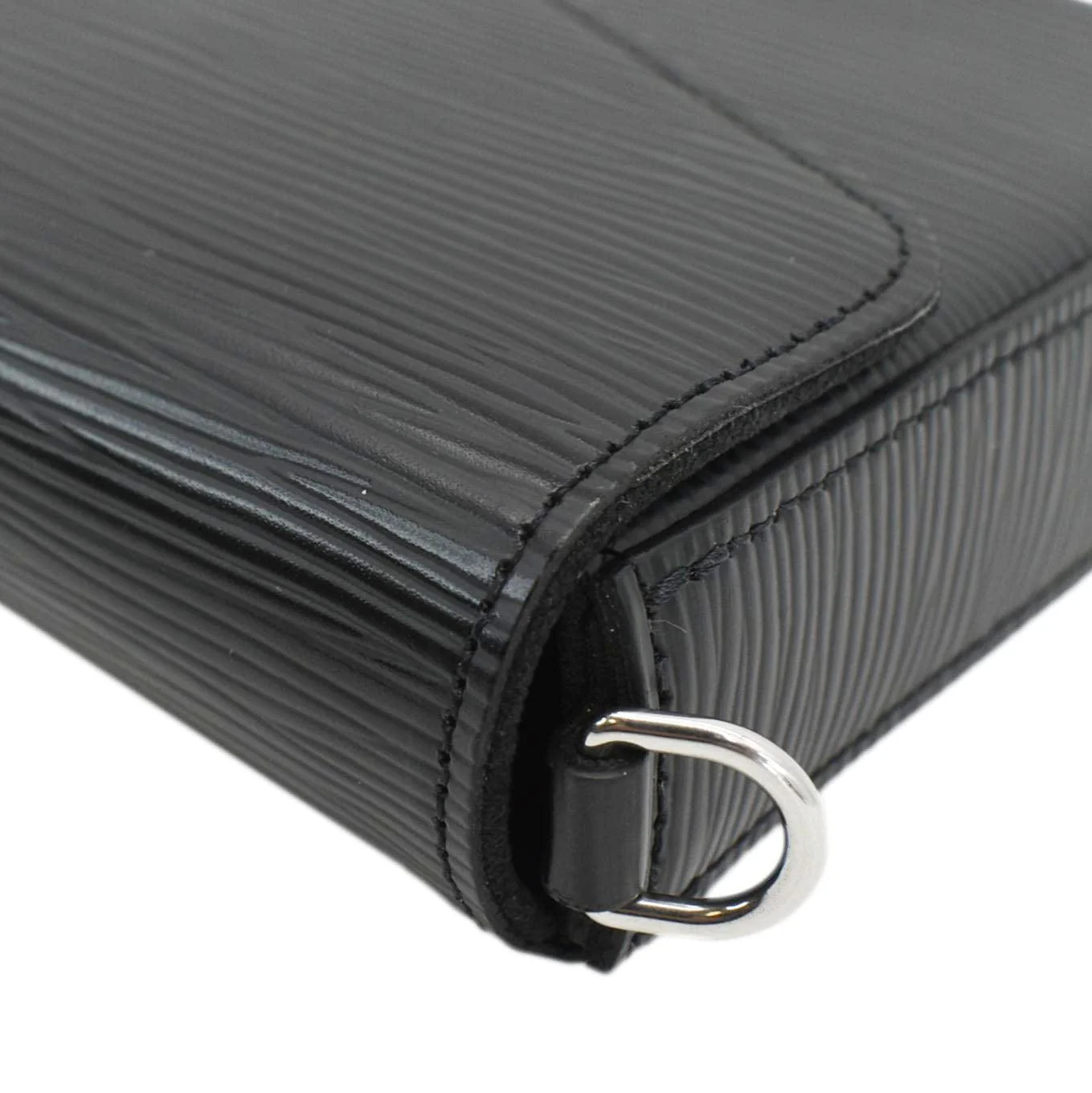 LOUIS VUITTON Felicie Pochette Epi Leather Crossbody Bag Black - Image 9