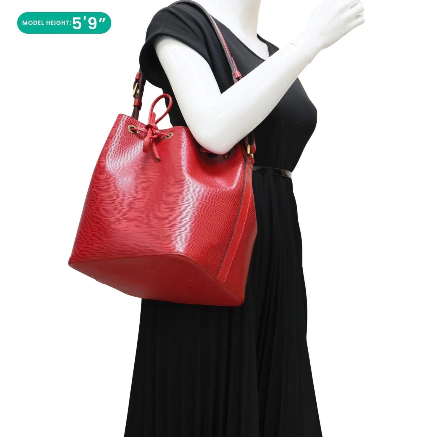 LOUIS VUITTON Petite Noe Epi Leather Shoulder Bag Red - Image 2