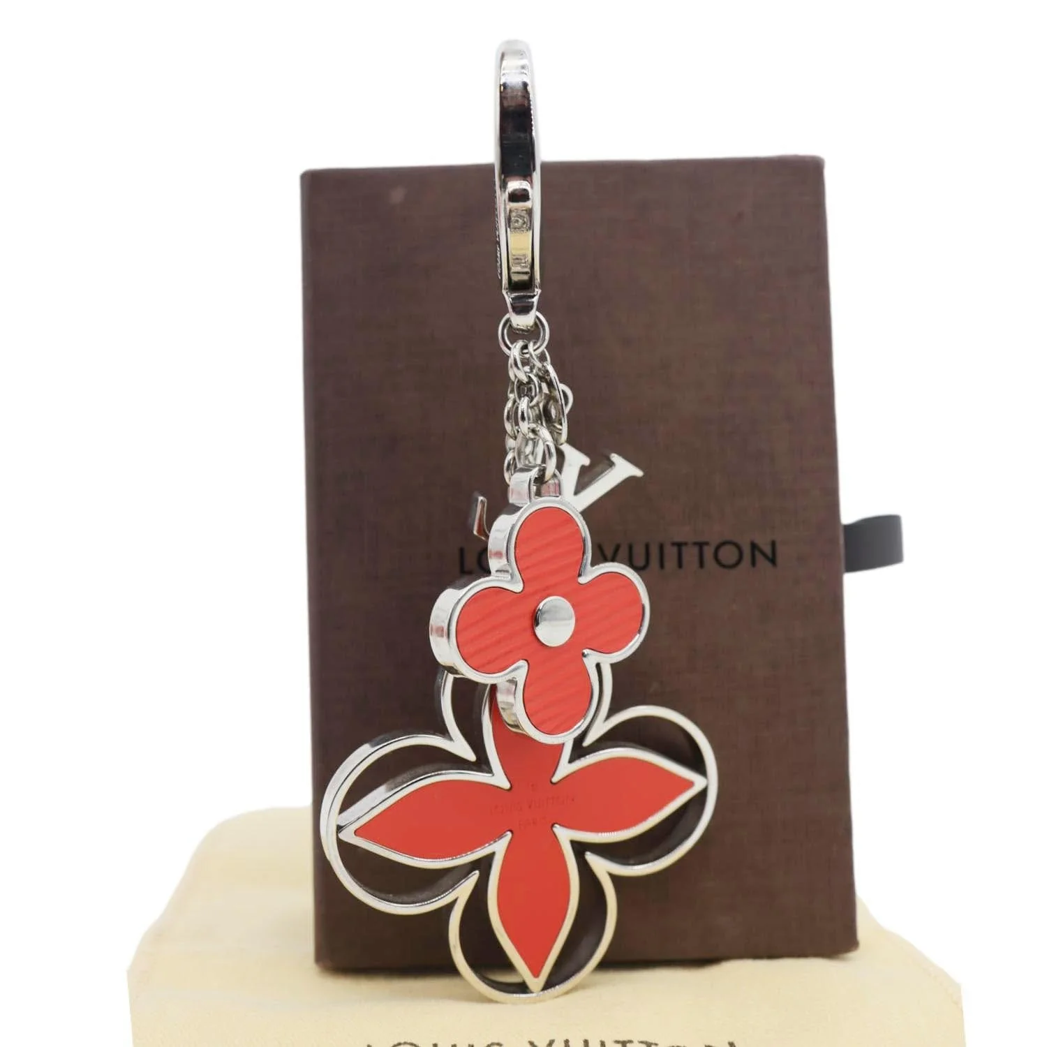 LOUIS VUITTON Rimi Metal Epi Leather Key Holder Bag Charm Red - Image 9