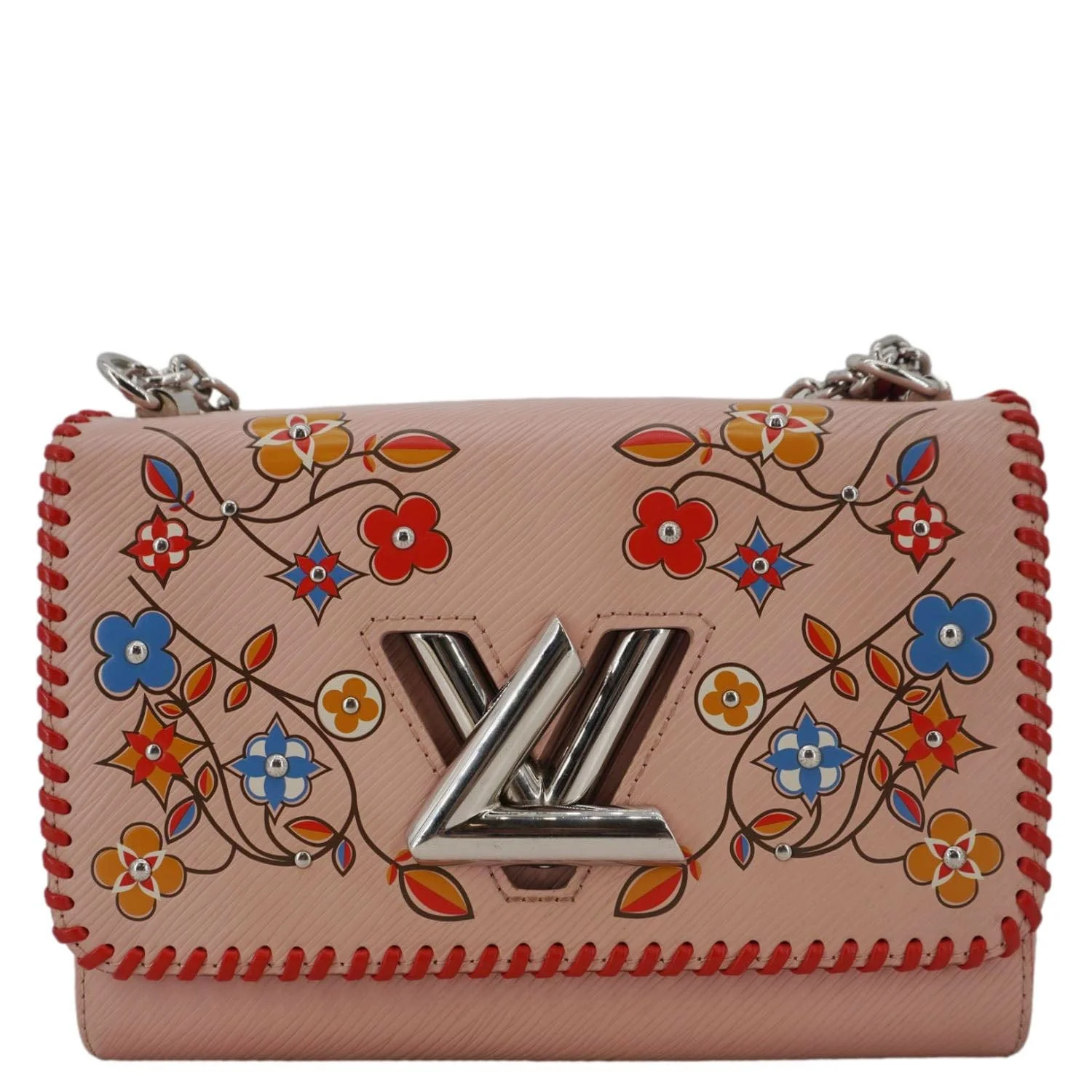 LOUIS VUITTON Twist MM Epi Flower Leather Crossbody Bag Rose Ballerine - Image 4