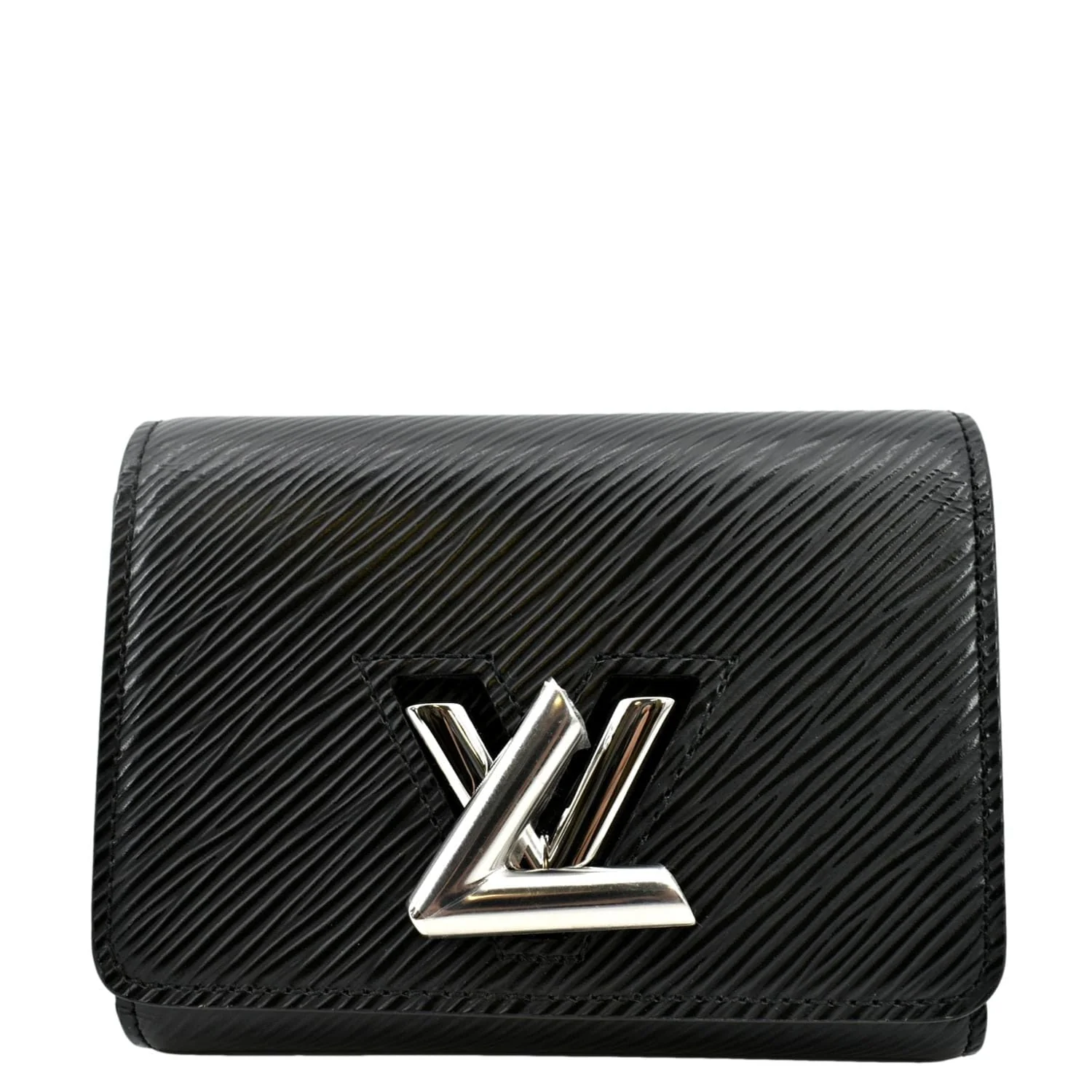 LOUIS VUITTON Twist Trifold Epi Leather Wallet Black