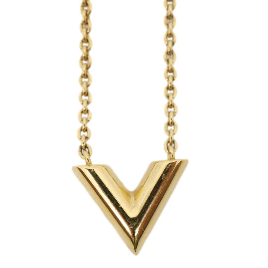 LOUIS VUITTON Essential V Metal Necklace Gold - Image 4