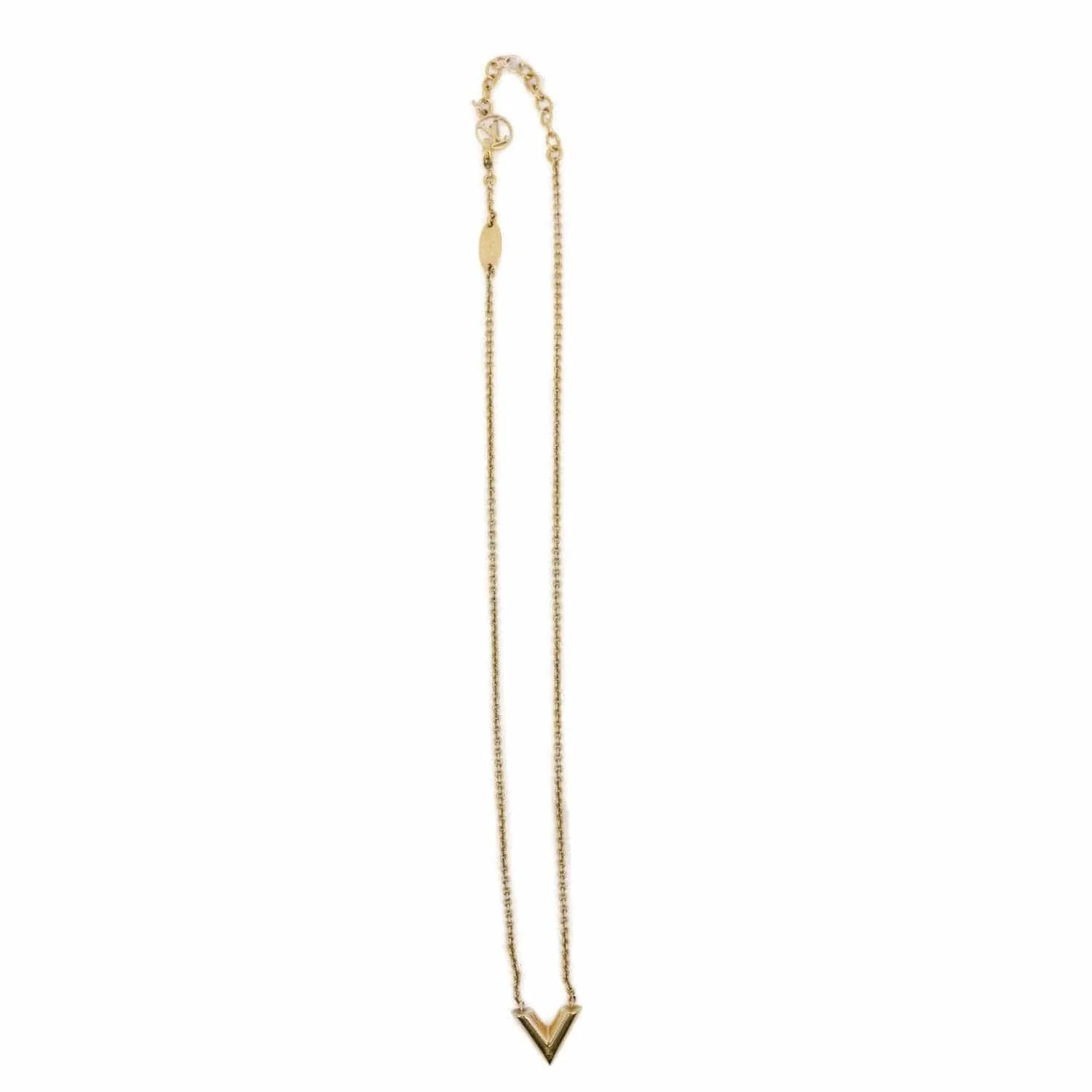 LOUIS VUITTON Essential V Metal Necklace Gold - Image 5