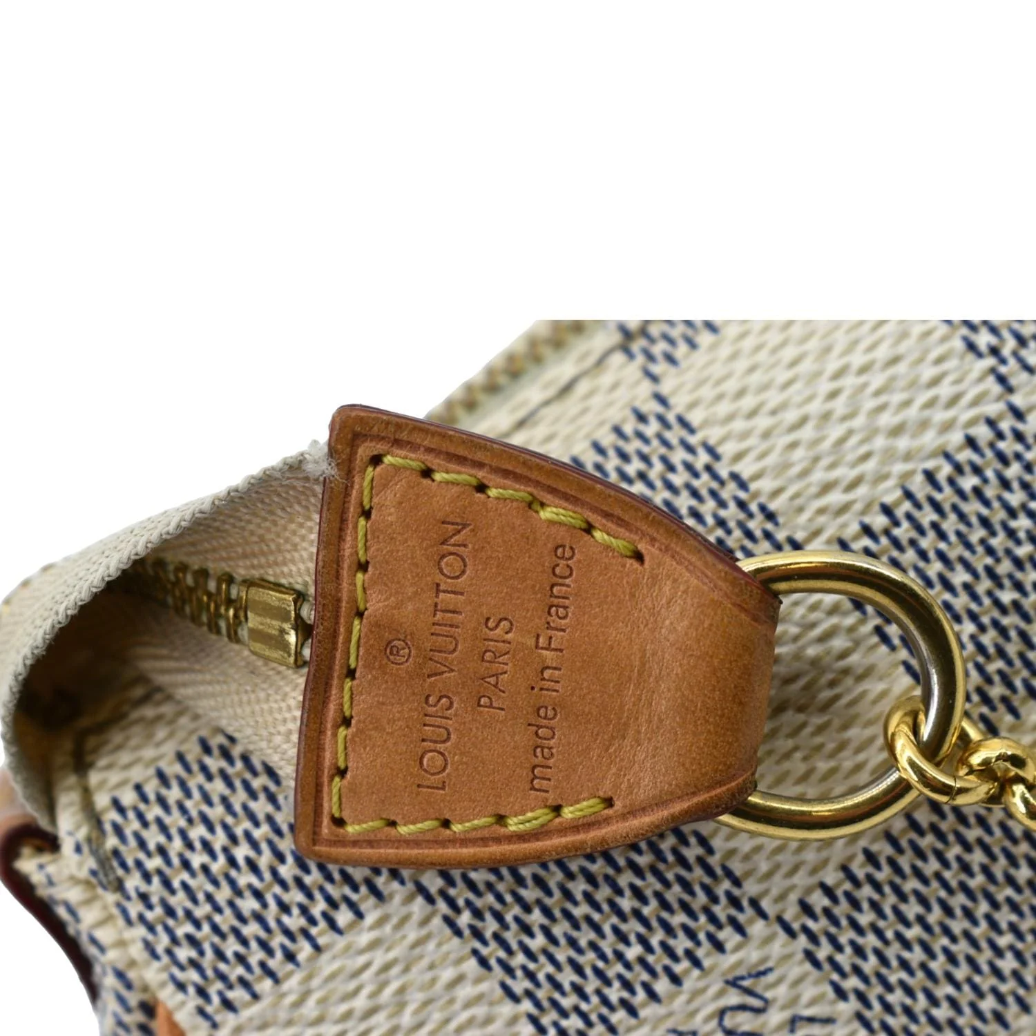 LOUIS VUITTON Pochette Eva Damier Azur Clutch Bag White - Image 11