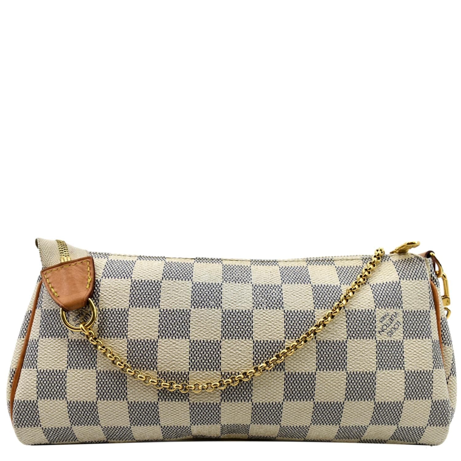LOUIS VUITTON Pochette Eva Damier Azur Clutch Bag White - Image 3