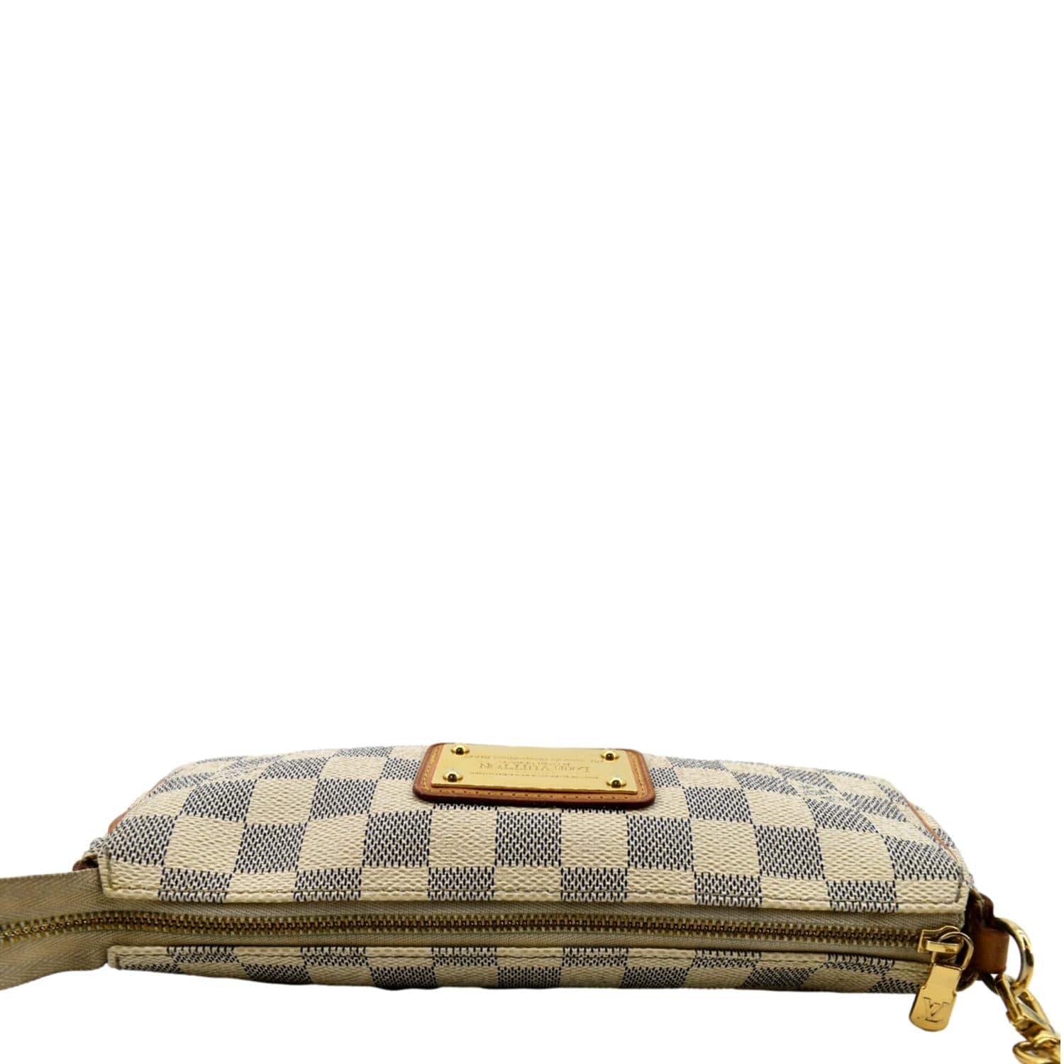 LOUIS VUITTON Pochette Eva Damier Azur Clutch Bag White - Image 4