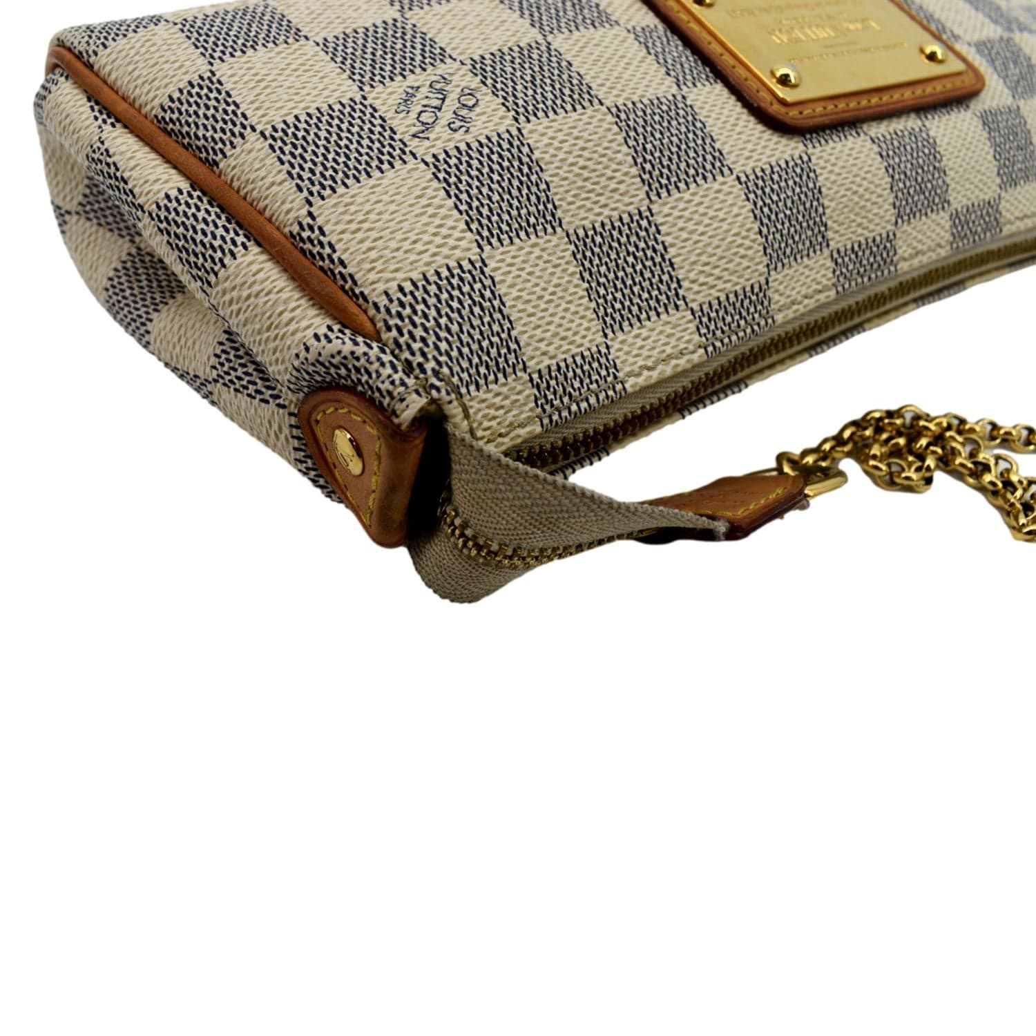 LOUIS VUITTON Pochette Eva Damier Azur Clutch Bag White - Image 6