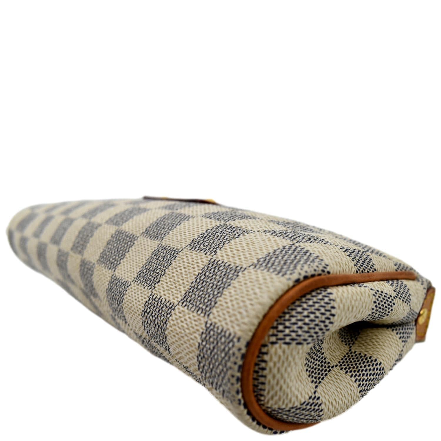 LOUIS VUITTON Pochette Eva Damier Azur Clutch Bag White - Image 7