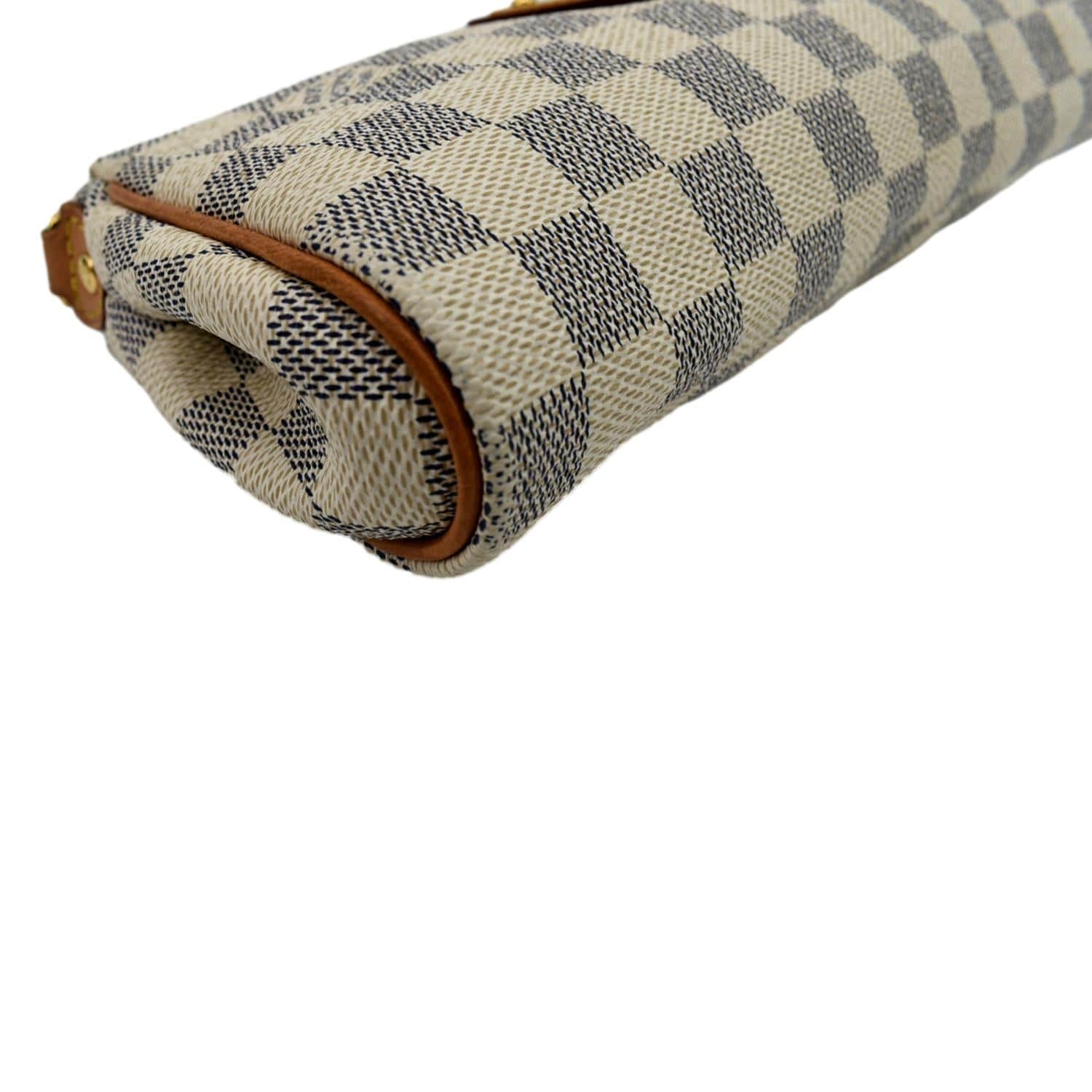 LOUIS VUITTON Pochette Eva Damier Azur Clutch Bag White - Image 8