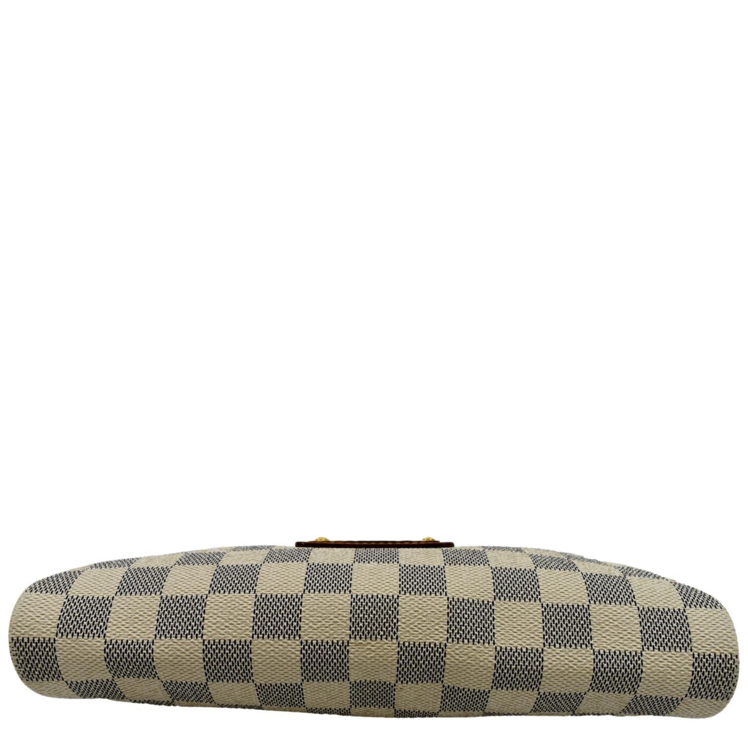 LOUIS VUITTON Pochette Eva Damier Azur Clutch Bag White - Image 9