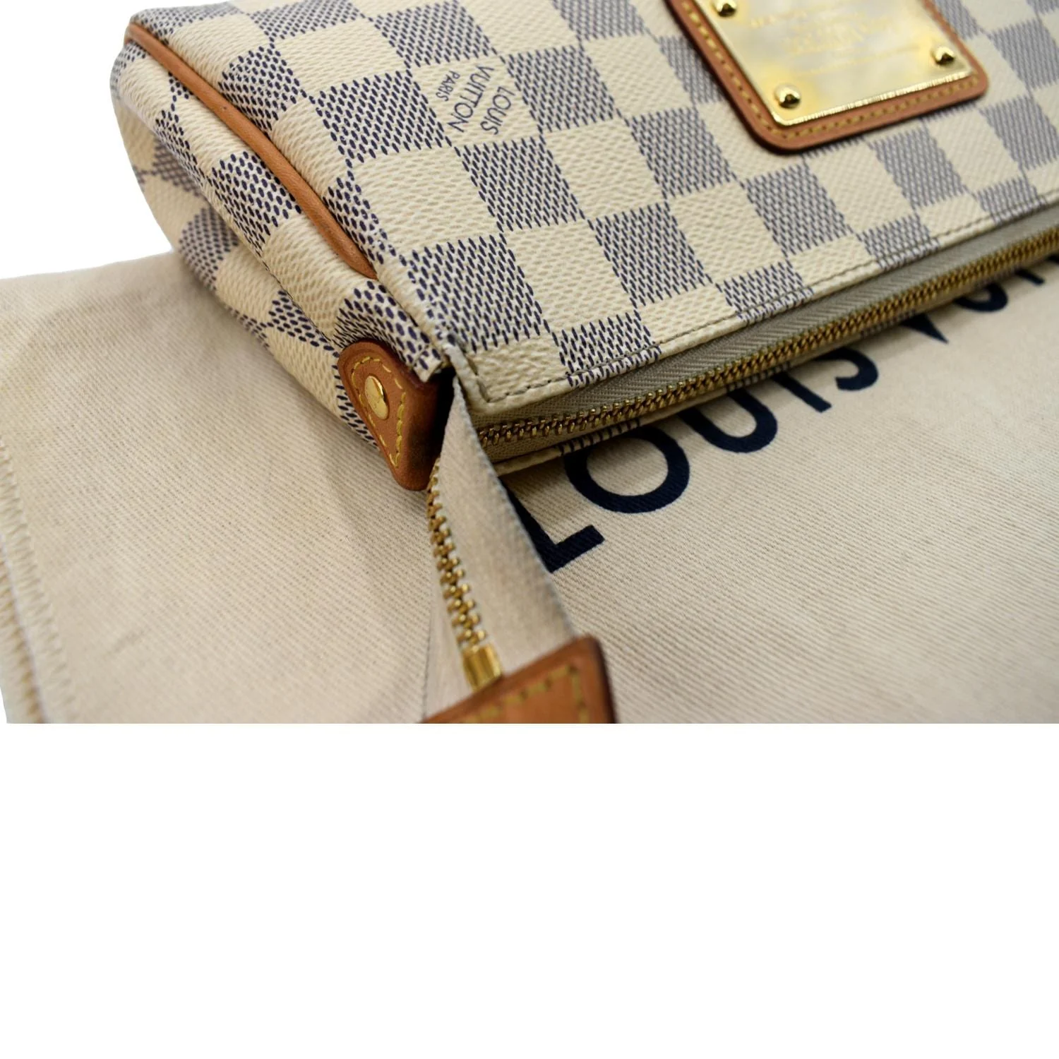 LOUIS VUITTON Women Pochette Eva Damier Azur Clutch Bag White - Image 6